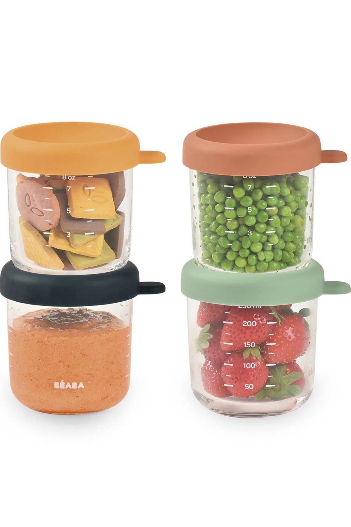 Beaba / Bebek cam mama kavanozu 4lü set 250 ml, Sunrise color mix Çok Renkli