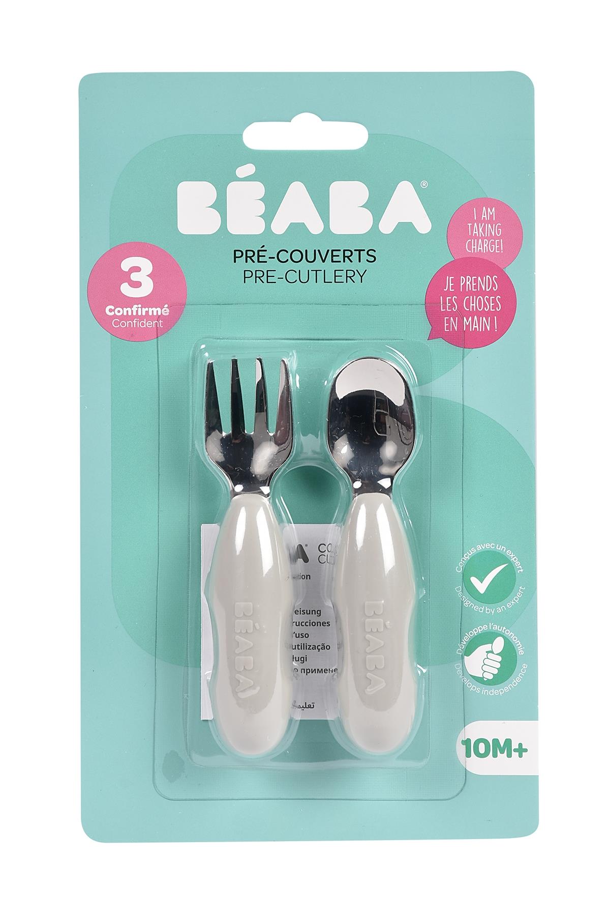 Beaba / Paslanmaz Çelik Çatal Kaşık Şeti Grey