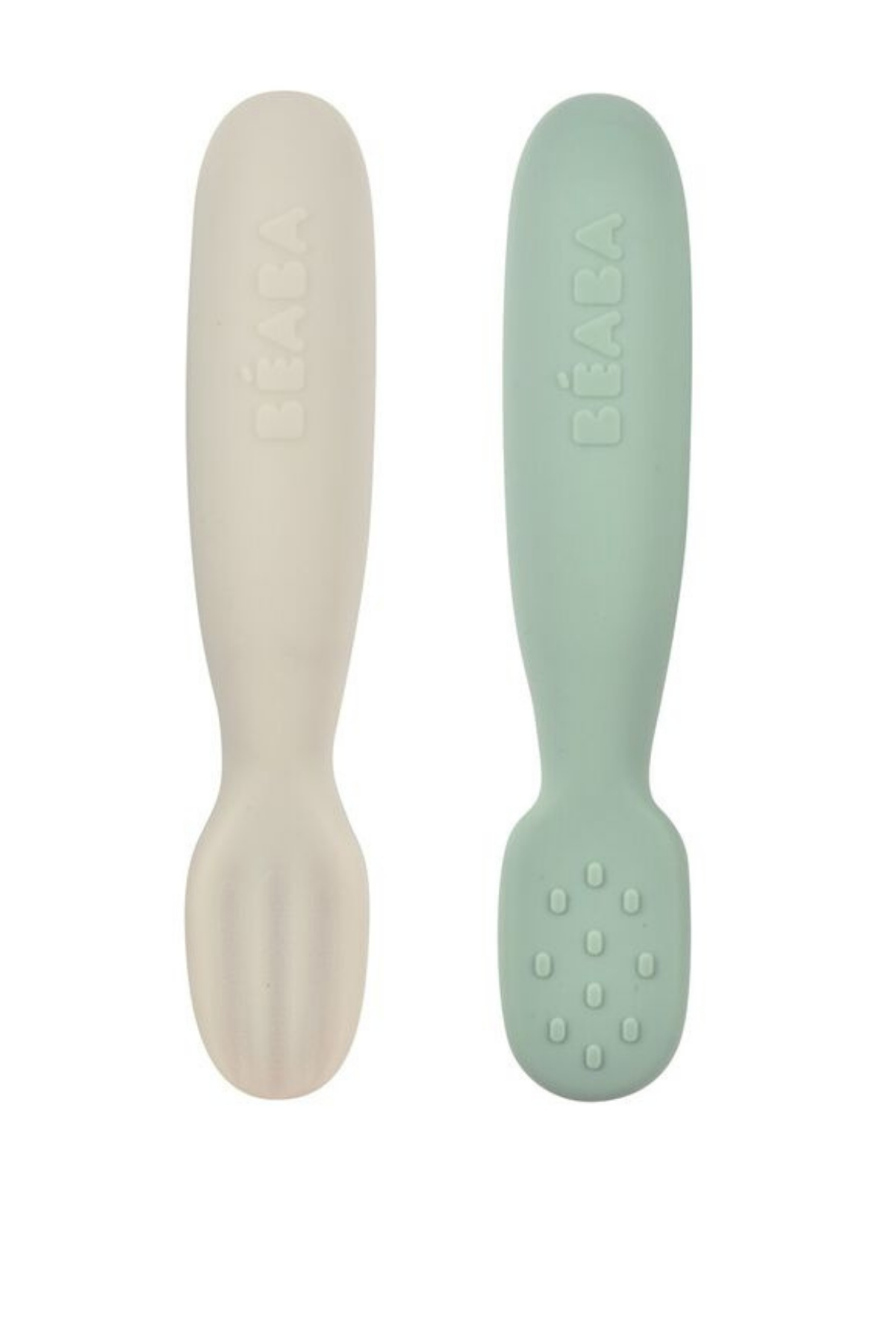Beaba / Silikon Kaşık Seti sage green/grey