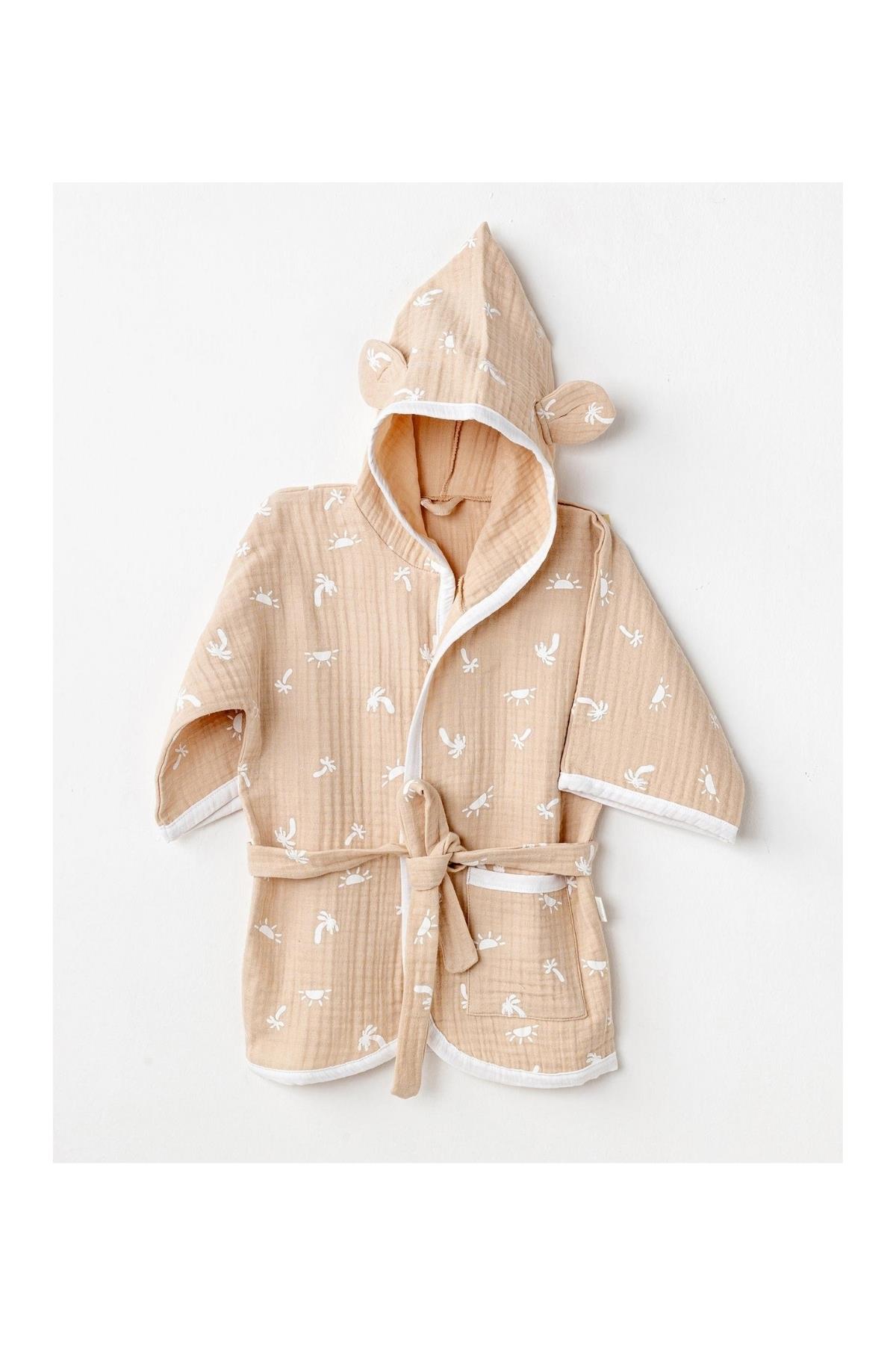 BEBEK BORNOZ BATHROBE  SMIL ALL DAY Bej