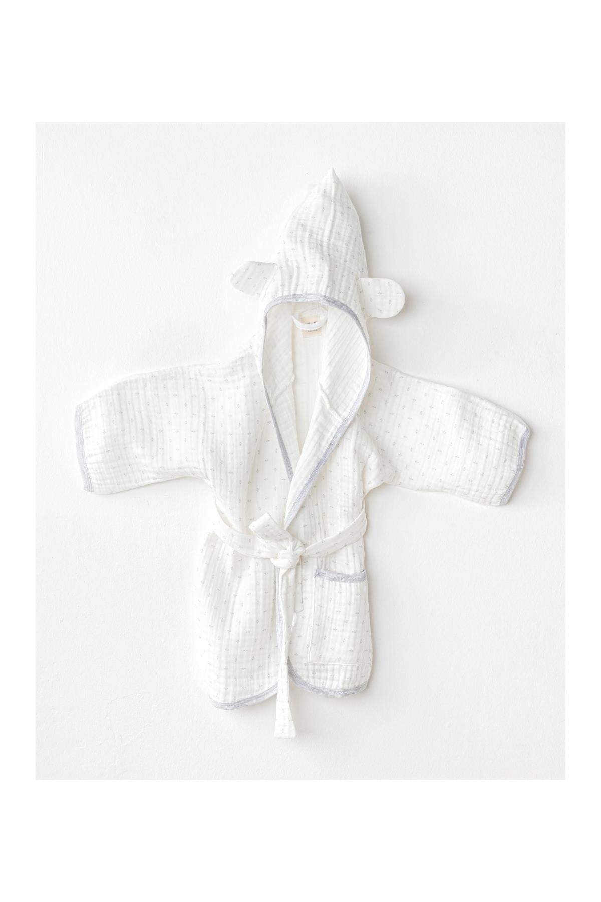 BEBEK BORNOZ BATHROBE  WAWA  BOYS Beyaz