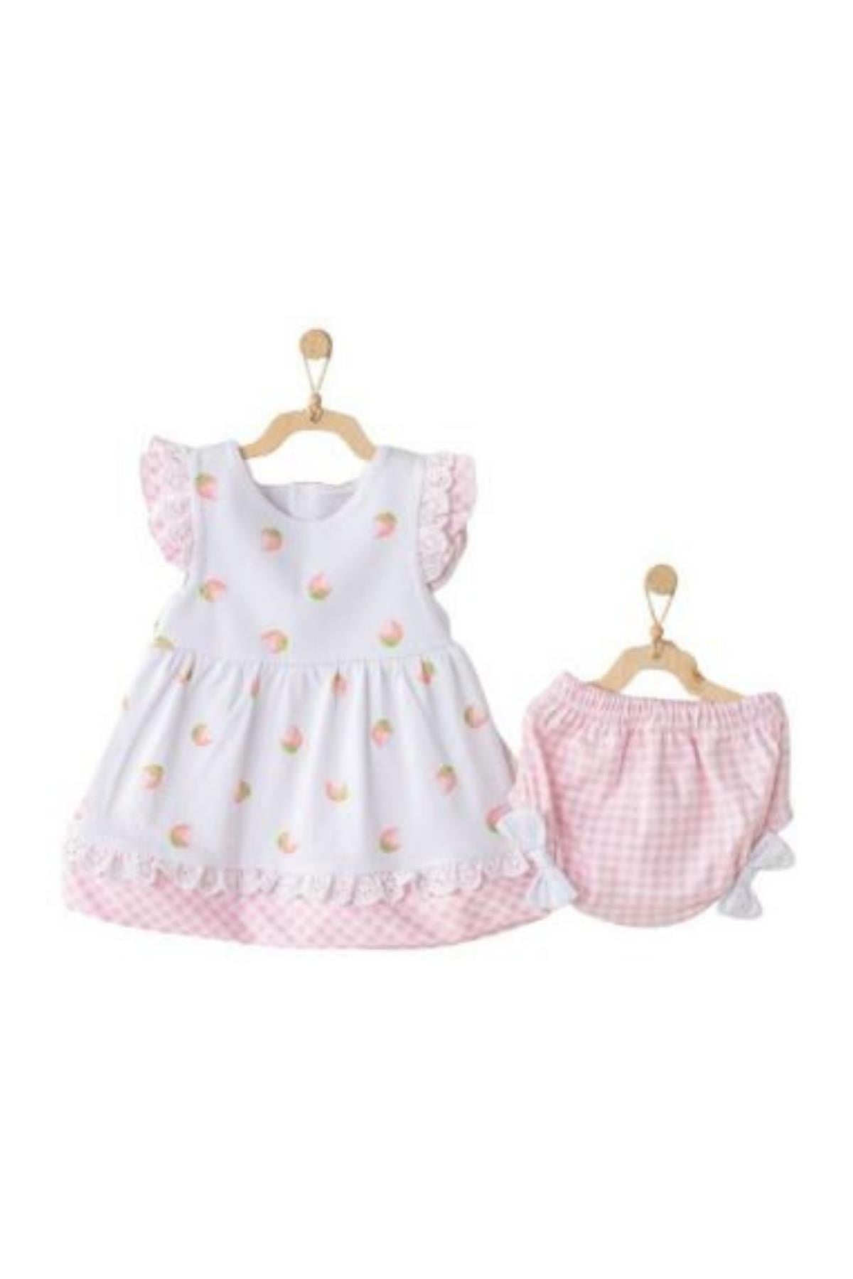 BEBEK ELBİSE TAKIM DRESS SET WATERMELON&STRAWBERRY Beyaz