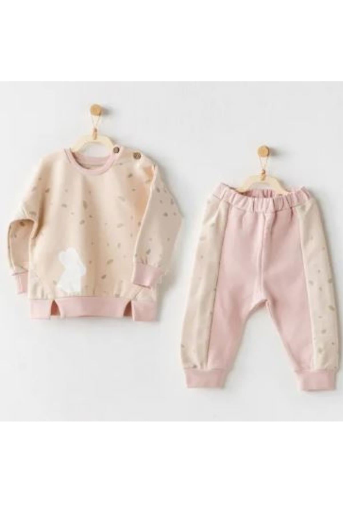 BEBEK TAKIM 2 PCS SET BABY CASUAL Bej/Pembe