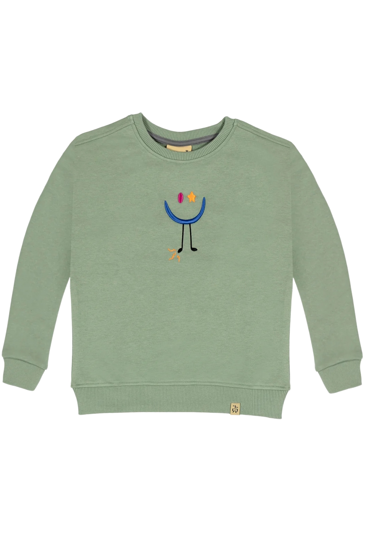 Beetlebeez / Çocuk Bisiklet Yaka Nakışlı Sweatshirt - Mint Mint
