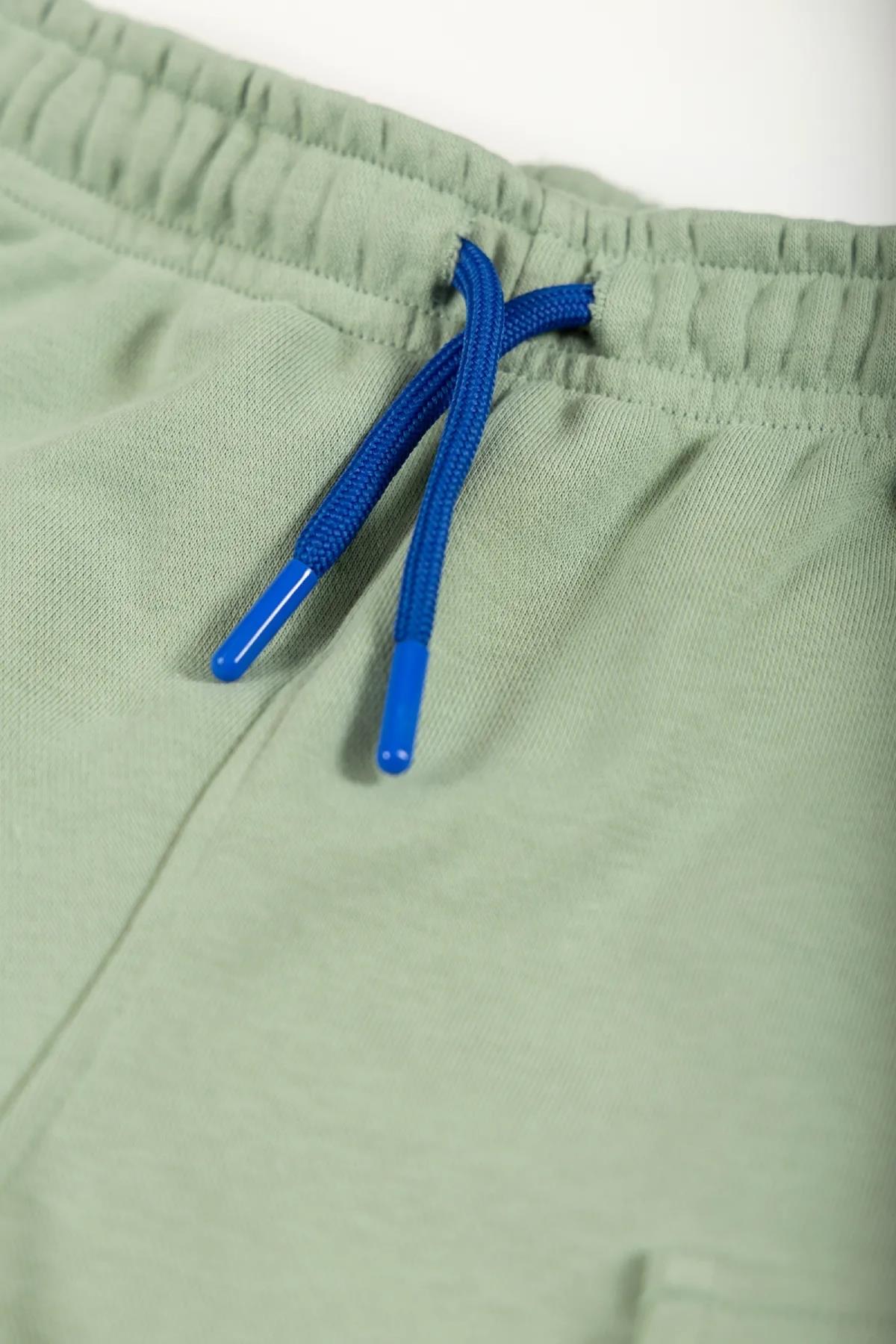 Beetlebeez / Çocuk Mint Kargo Jogger Eşofman Altı - Saks Kordonlu Mint
