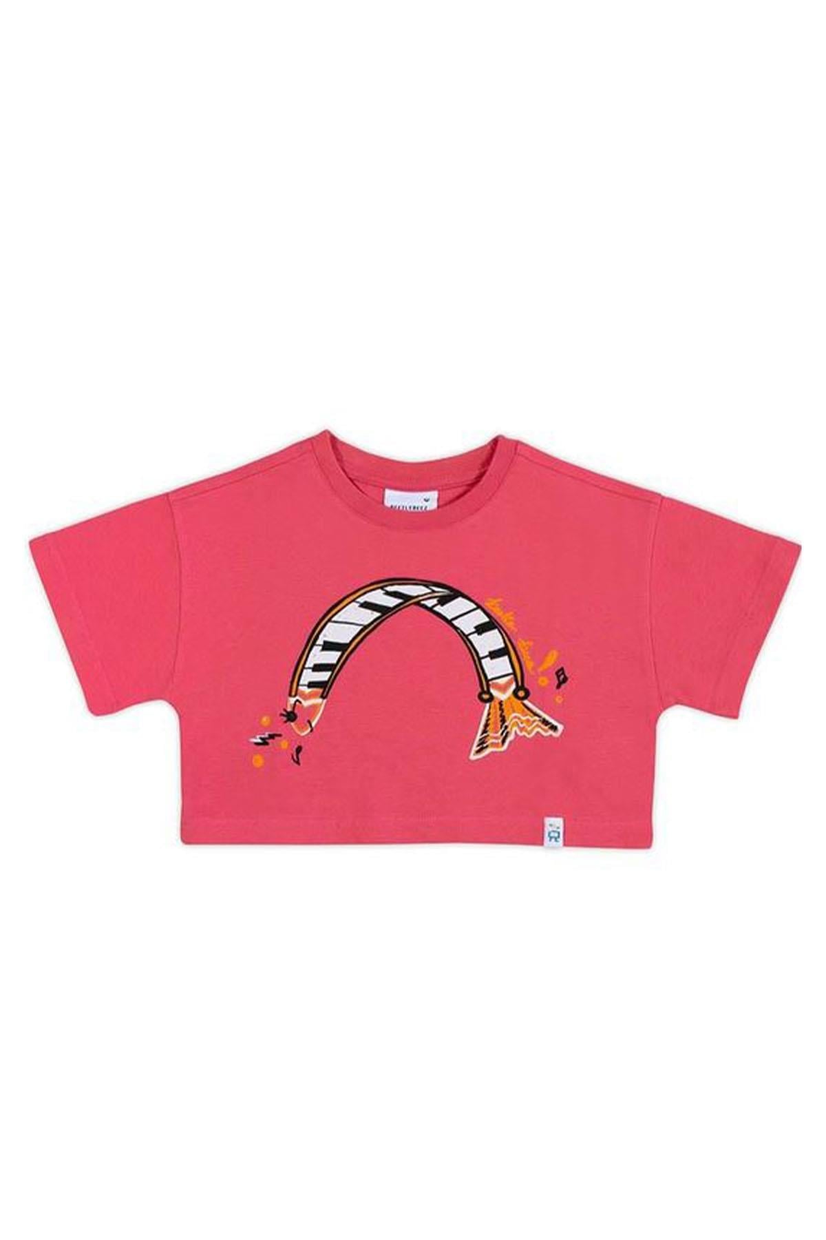 Beetlebeez / Piano Fish Crop T-Shirt_Pink Çok Renkli