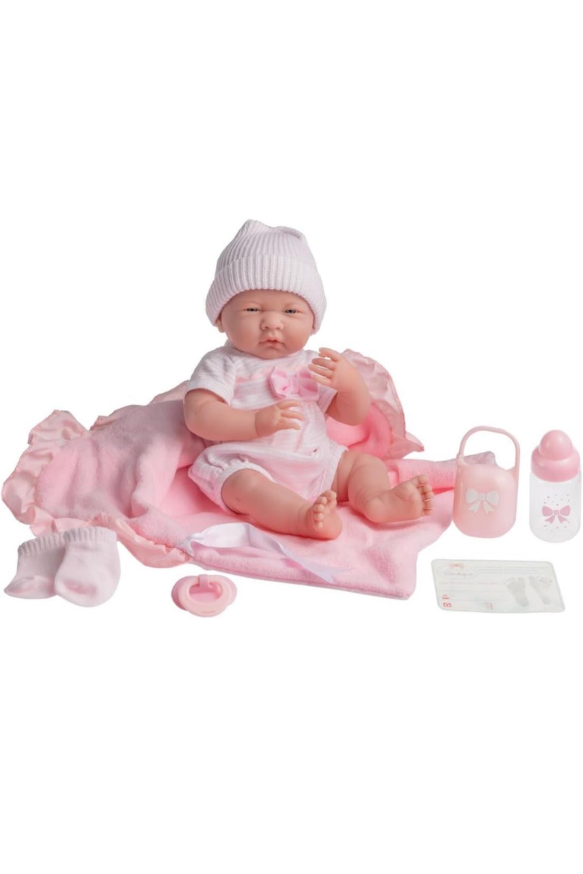 Berenguer Gerçekçi Yenidoğan Oyuncak Bebek 39 cm ve Pembe Kundak Seti Çok Renkli