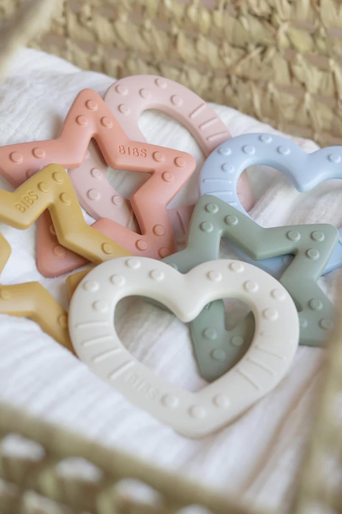 Bibs Baby Bitie Diş Kaşıyıcı-Heart - Ivory Ivory