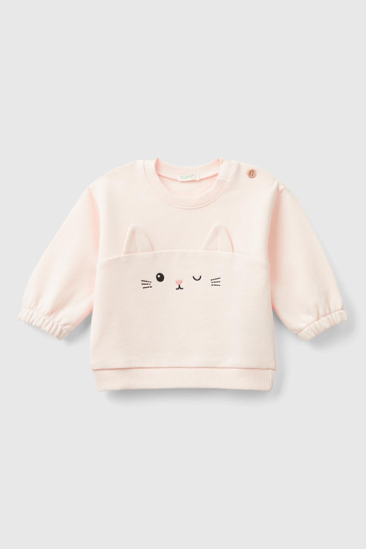BENETTON-NB SWEATSHIRT PEMBE