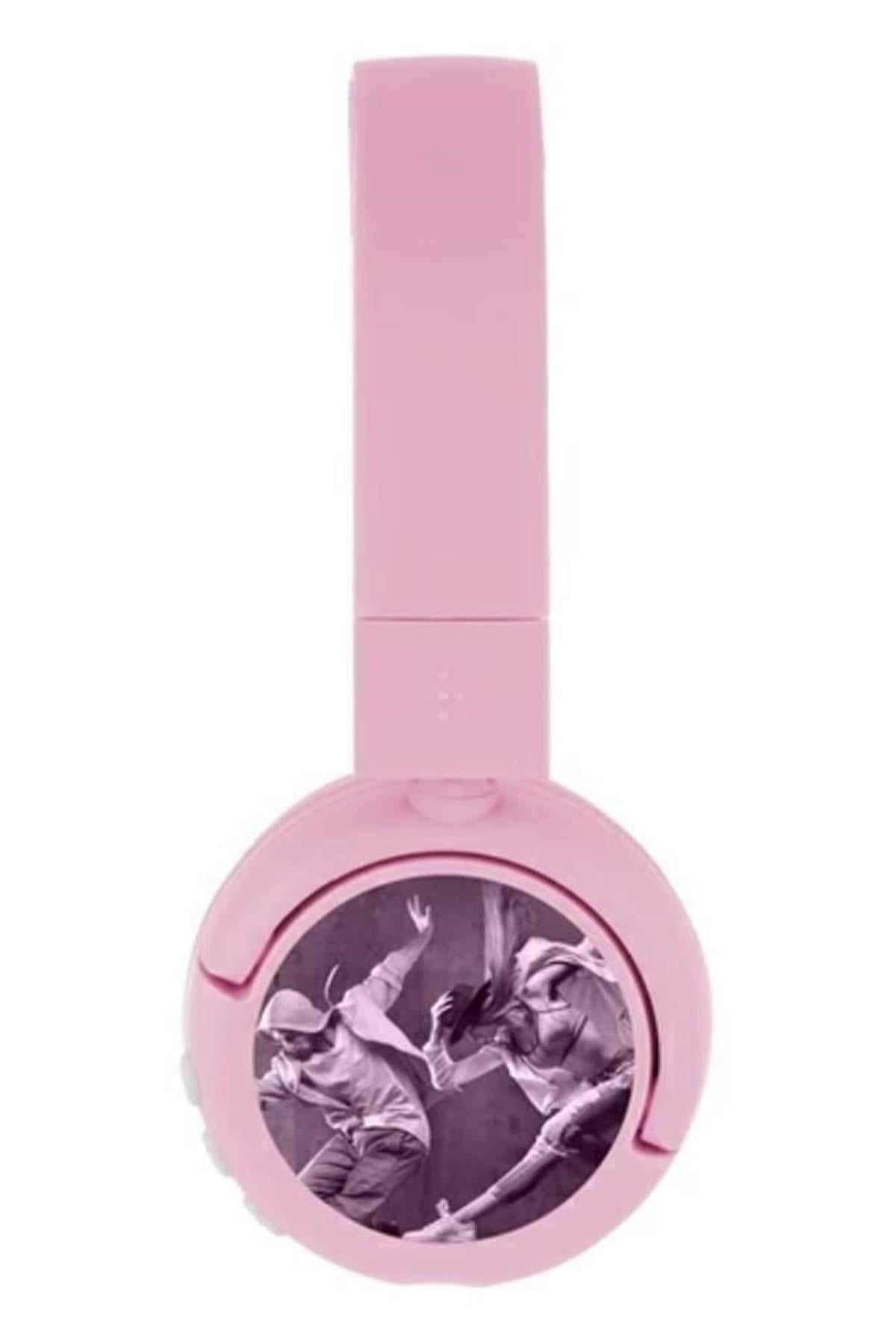 BuddyPhones POP Fun Çocuklar İçin Kulak Üstü Kulaklık - Bluetooth/Kablolu - Pembe Çok Renkli