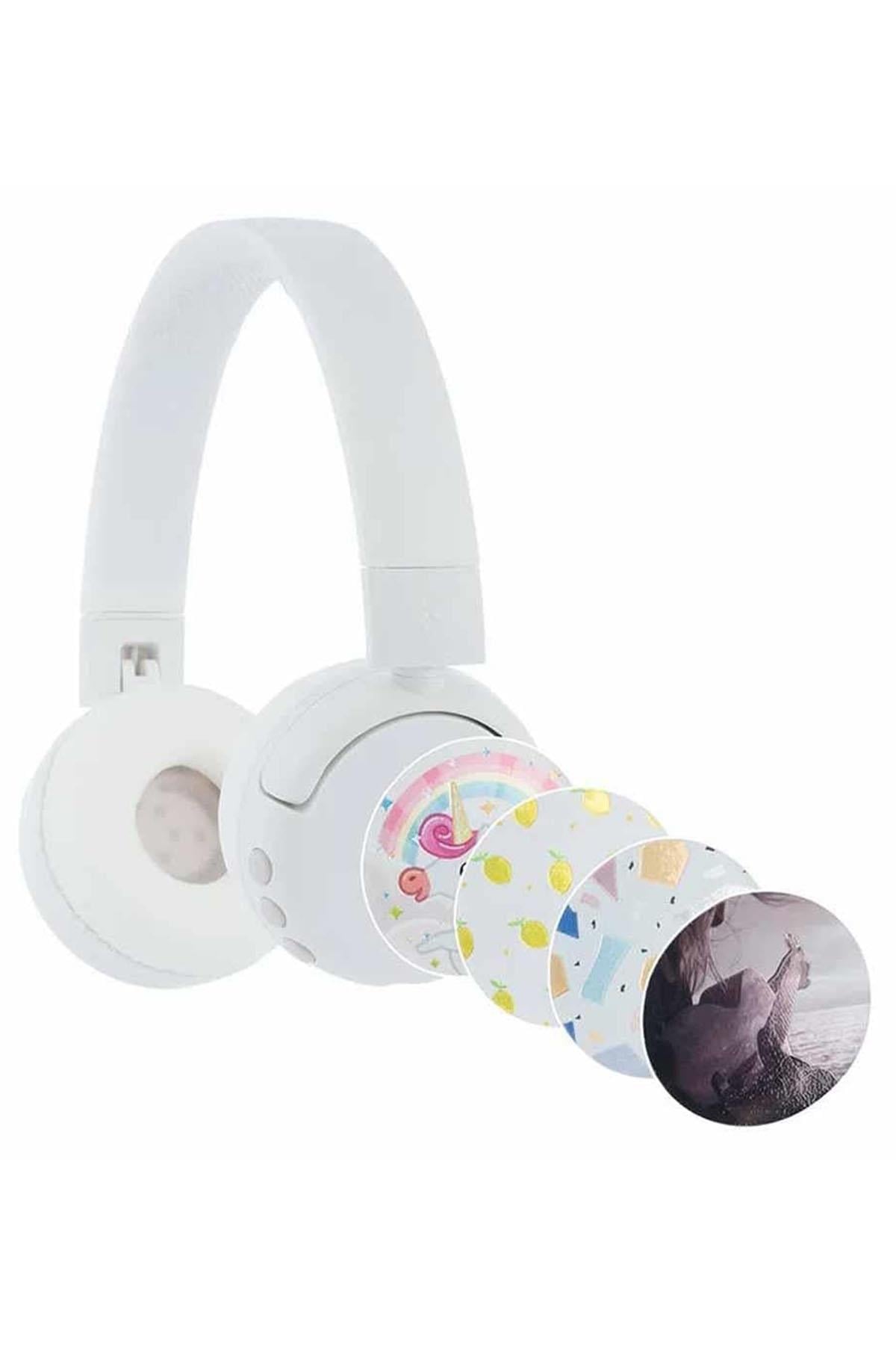 Buddyphones POPFun - Çocuklar İçin Kulak Üstü Kulaklık - Bluetooth - Beyaz Çok Renkli