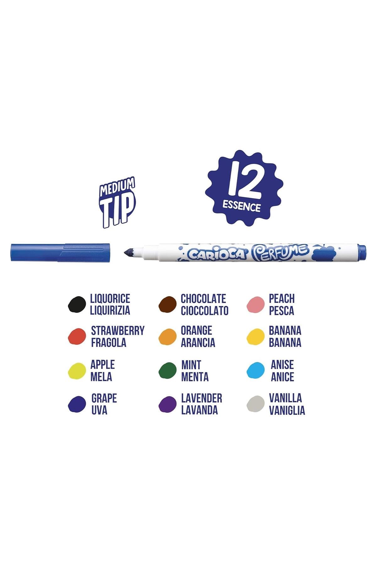 Carioca / KOKULU KEÇELİ BOYA KALEMİ 12Lİ Çok Renkli