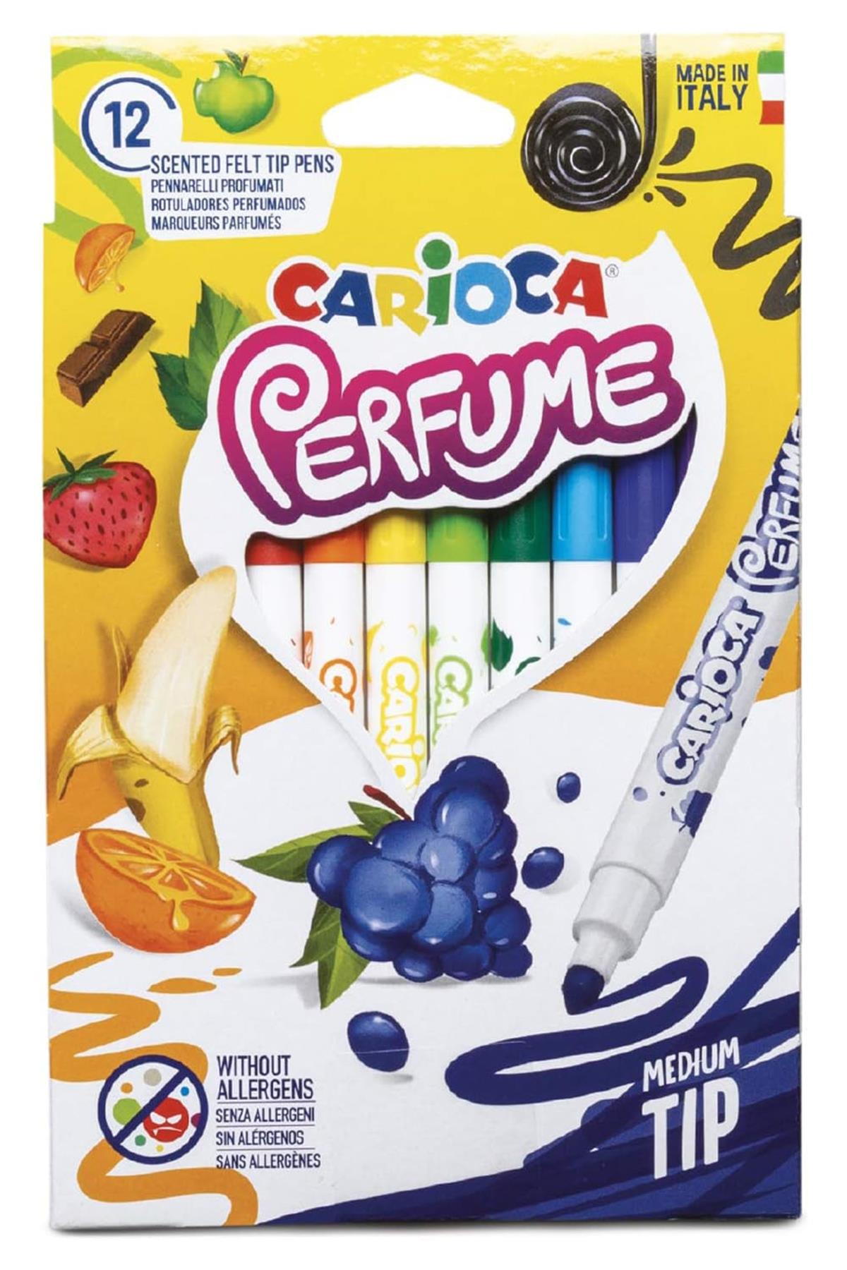Carioca / KOKULU KEÇELİ BOYA KALEMİ 12Lİ Çok Renkli