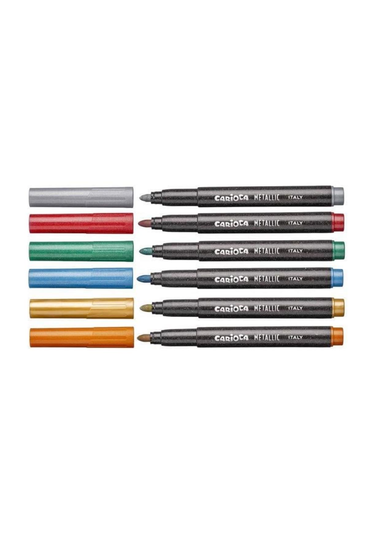 Carioca / METALİK JUMBO KEÇELİ KALEM 6LI Çok Renkli