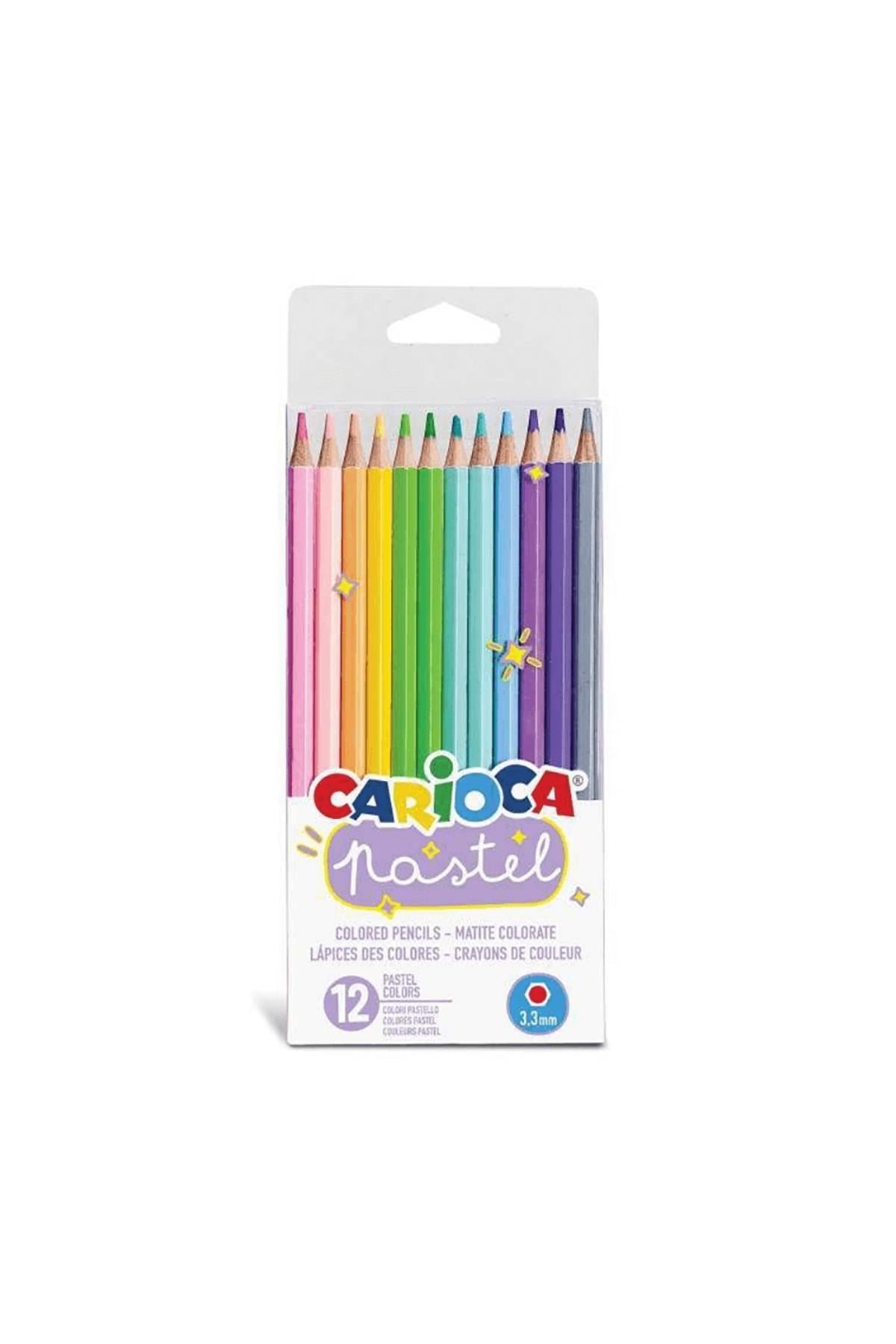 Carioca / PASTEL RENK KURU BOYA KALEMİ 12Lİ Çok Renkli