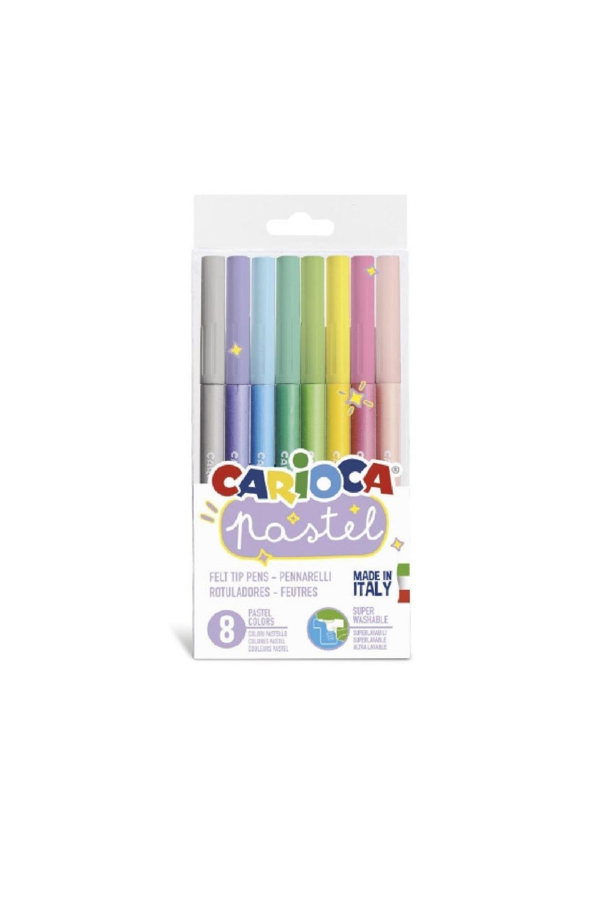 Carioca / PASTEL SÜPER YIKANABİLİR KEÇELİ KALEM 8Lİ Çok Renkli