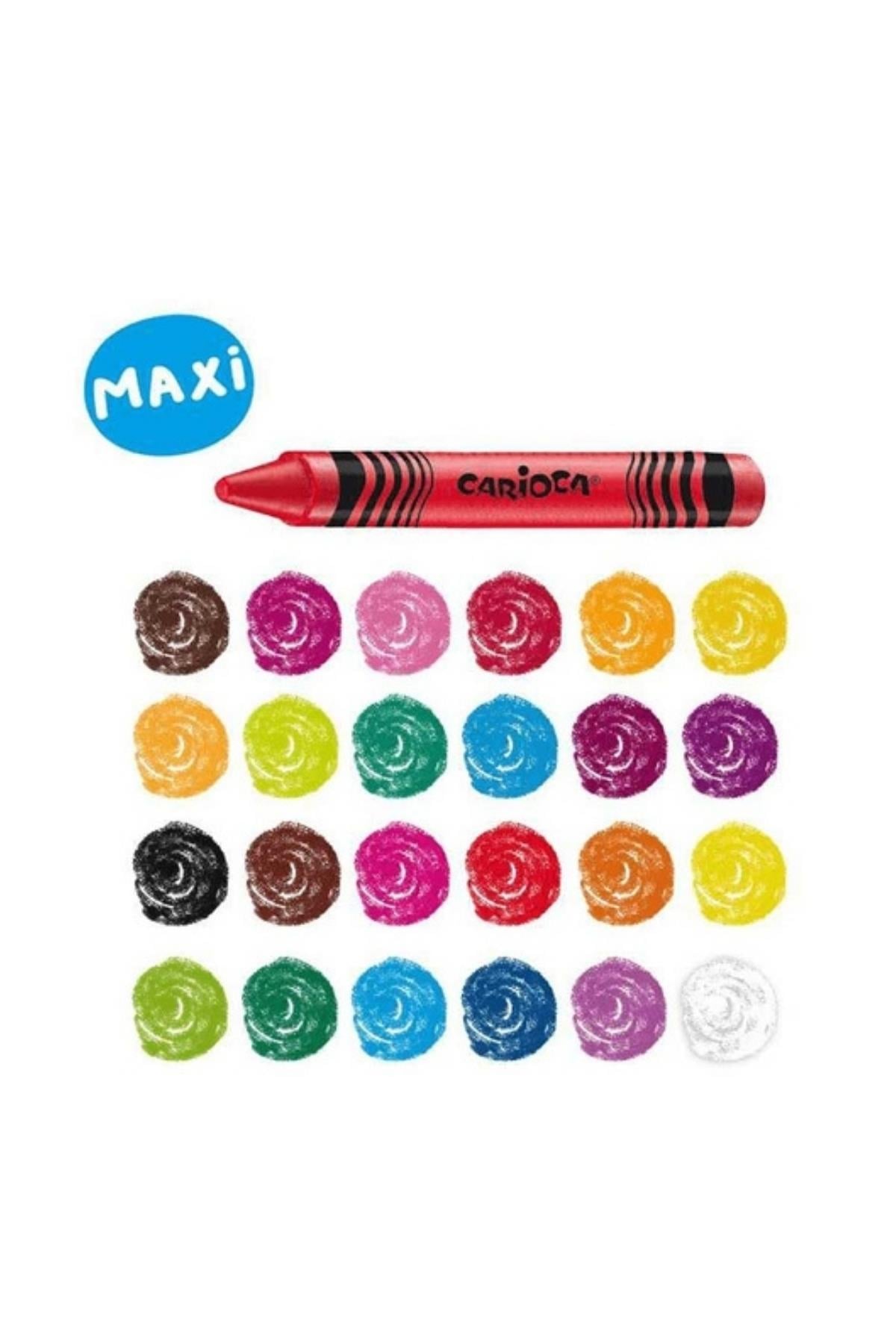Carioca / WAX MAXI YIKANABİLİR PASTEL BOYA KALEMİ 24LÜ Çok Renkli