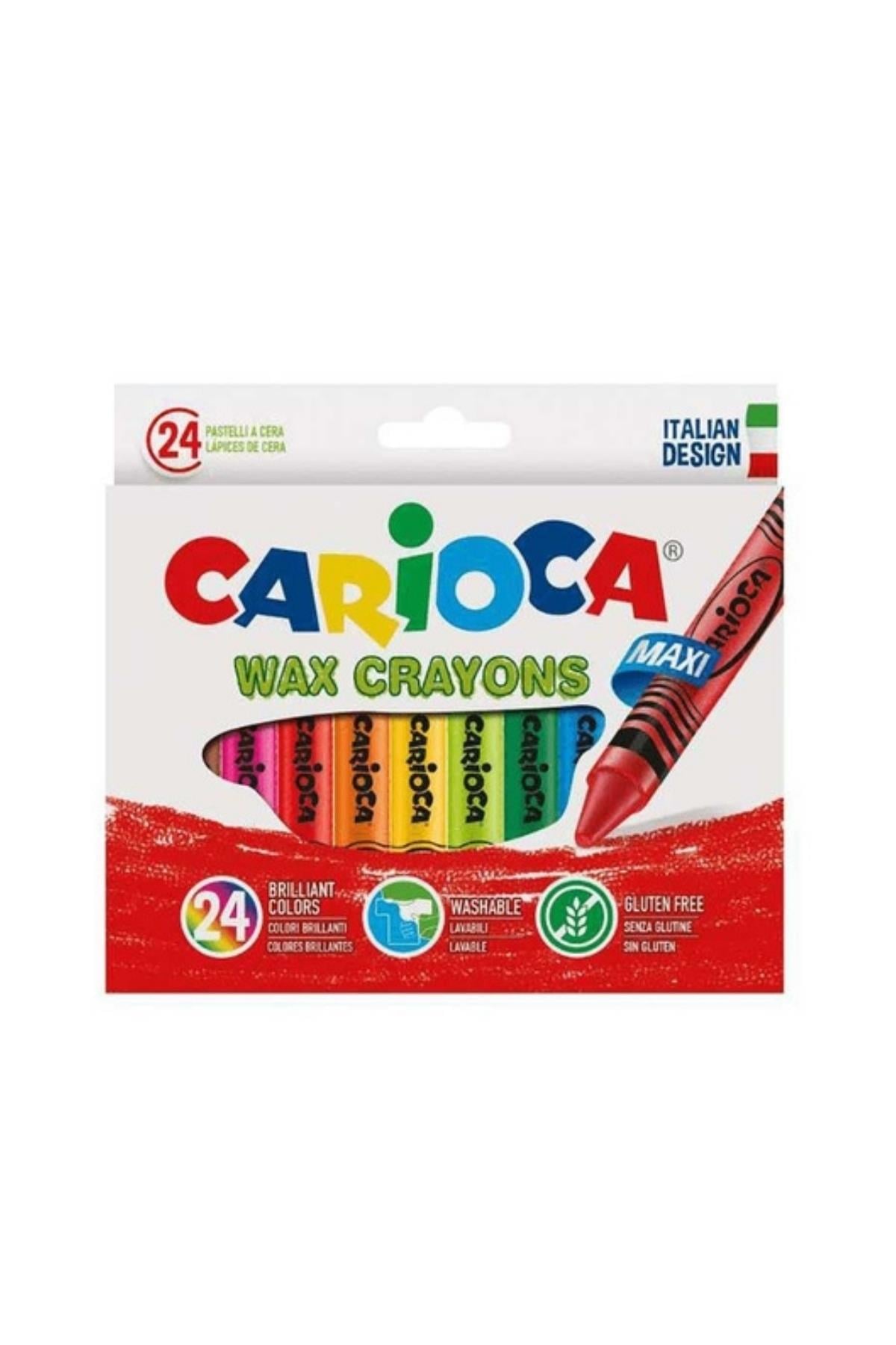 Carioca / WAX MAXI YIKANABİLİR PASTEL BOYA KALEMİ 24LÜ Çok Renkli