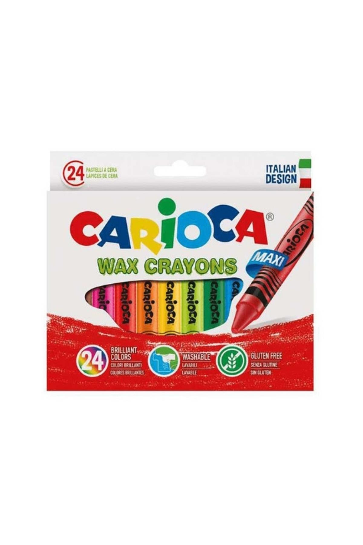 CARİOCA WAX MAXI YIKANABİLİR PASTEL BOYA KALEMİ 12Lİ Çok Renkli