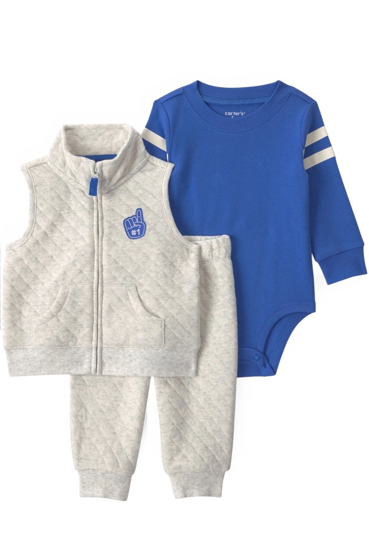 Carters  Erkek Bebek Yelekli Set Gri