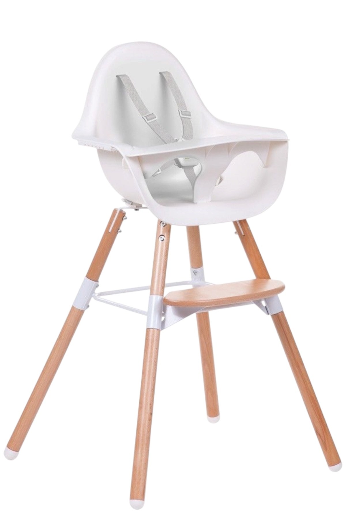 Child Home / Evolu 2 Mama Sandalyesi, Beyaz Naturel/Beyaz Tepsi) Std