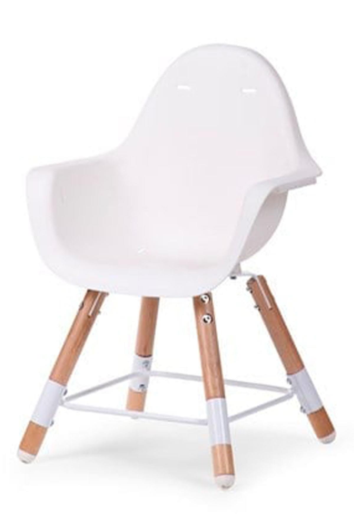 Child Home / Evolu 2 Mama Sandalyesi, Beyaz Naturel/Beyaz Tepsi) Std