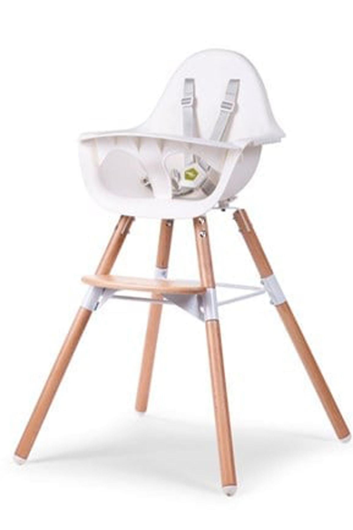 Child Home / Evolu 2 Mama Sandalyesi, Beyaz Naturel/Beyaz Tepsi) Std