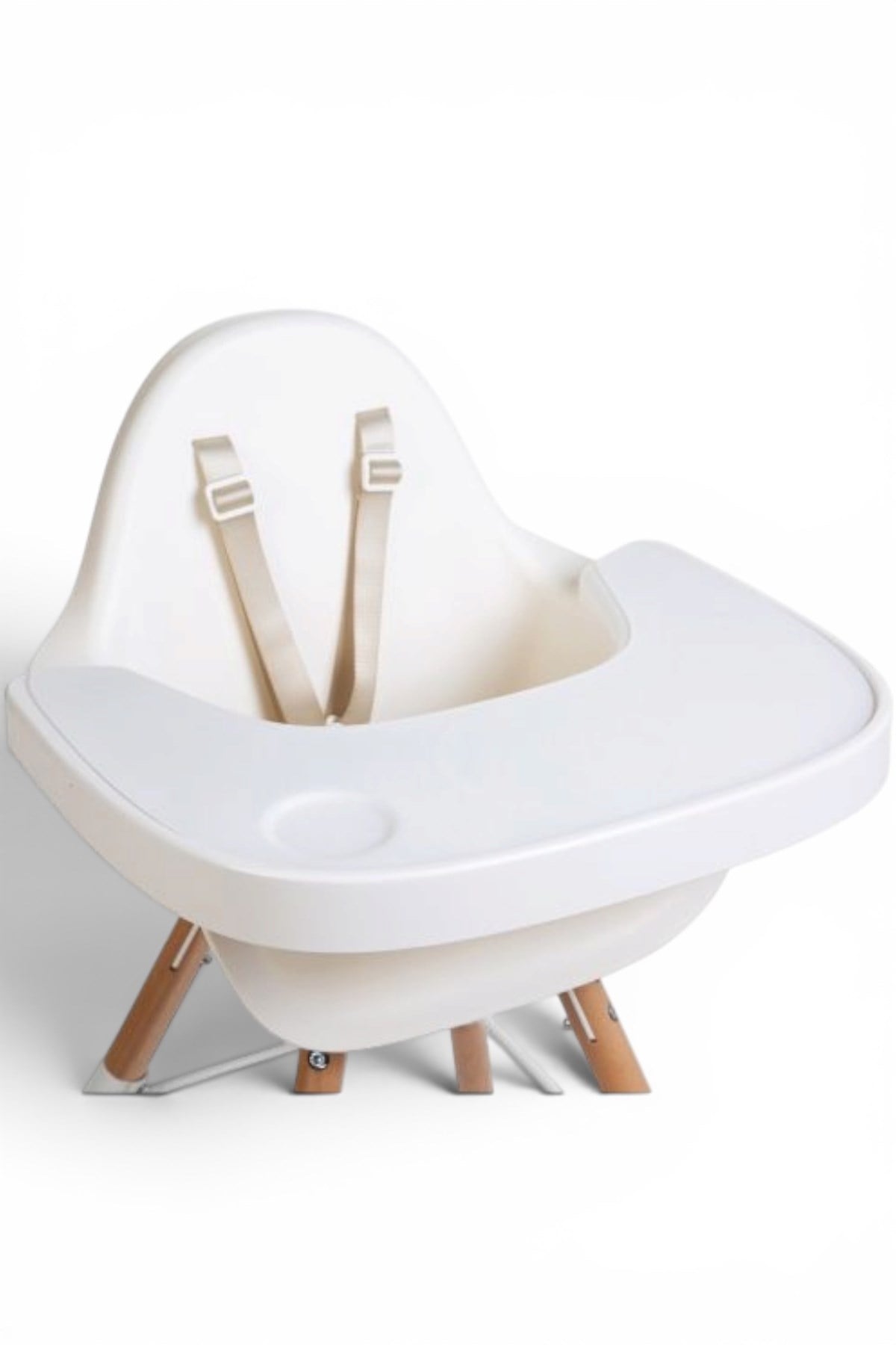 Child Home / Evolu 2 Mama Sandalyesi, Beyaz Naturel/Beyaz Tepsi) Std