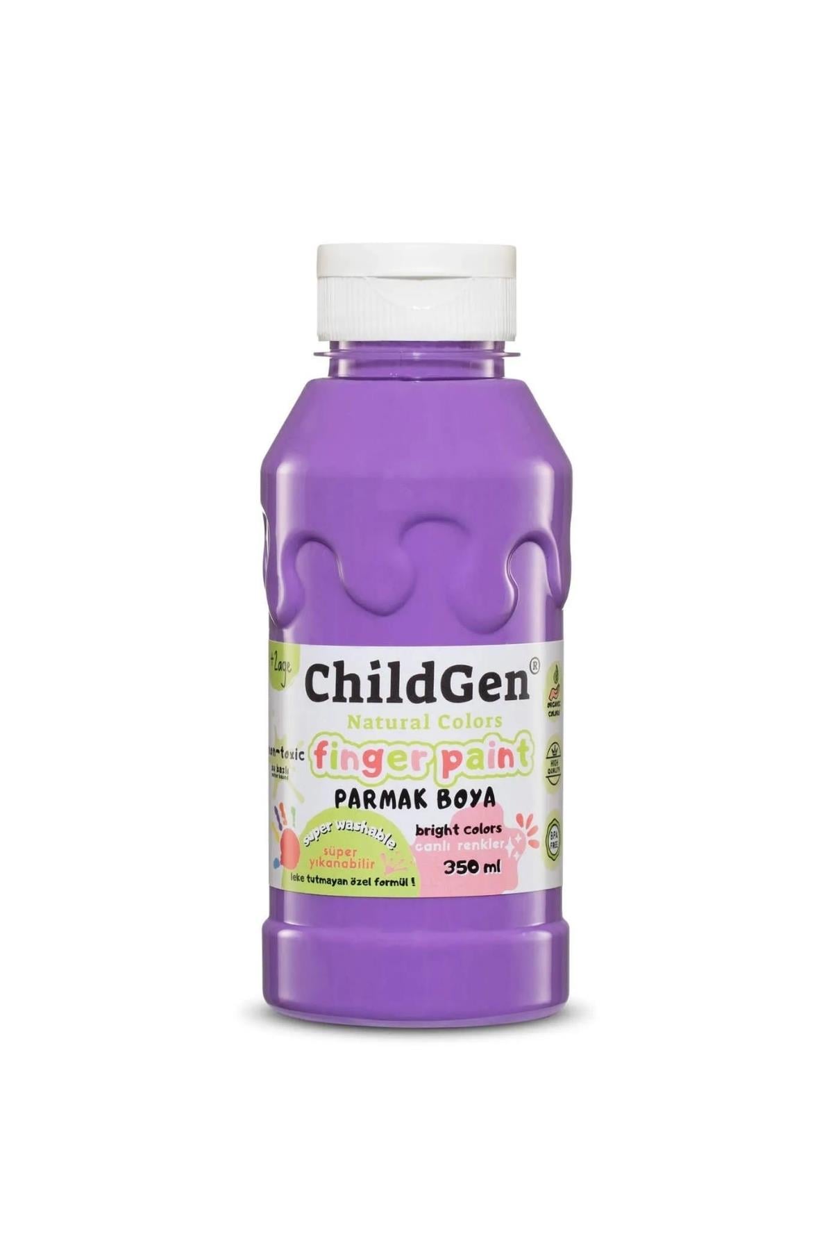 Childgen / Süper Yıkanabilir Parmak Boya 350 ml şişe Mor