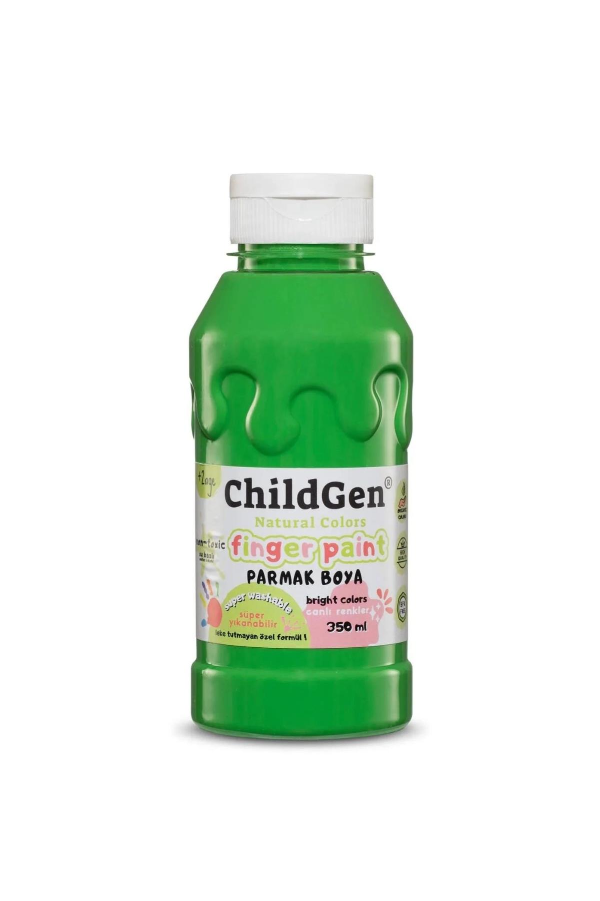 Childgen / Süper Yıkanabilir Parmak Boya 350 ml şişe Yeşil