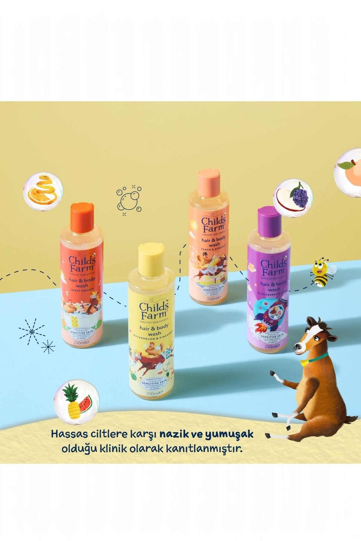 Childs Farm Karpuz ve Ananas Özlü Çocuk Saç ve Vücut Şampuanı Renksiz
