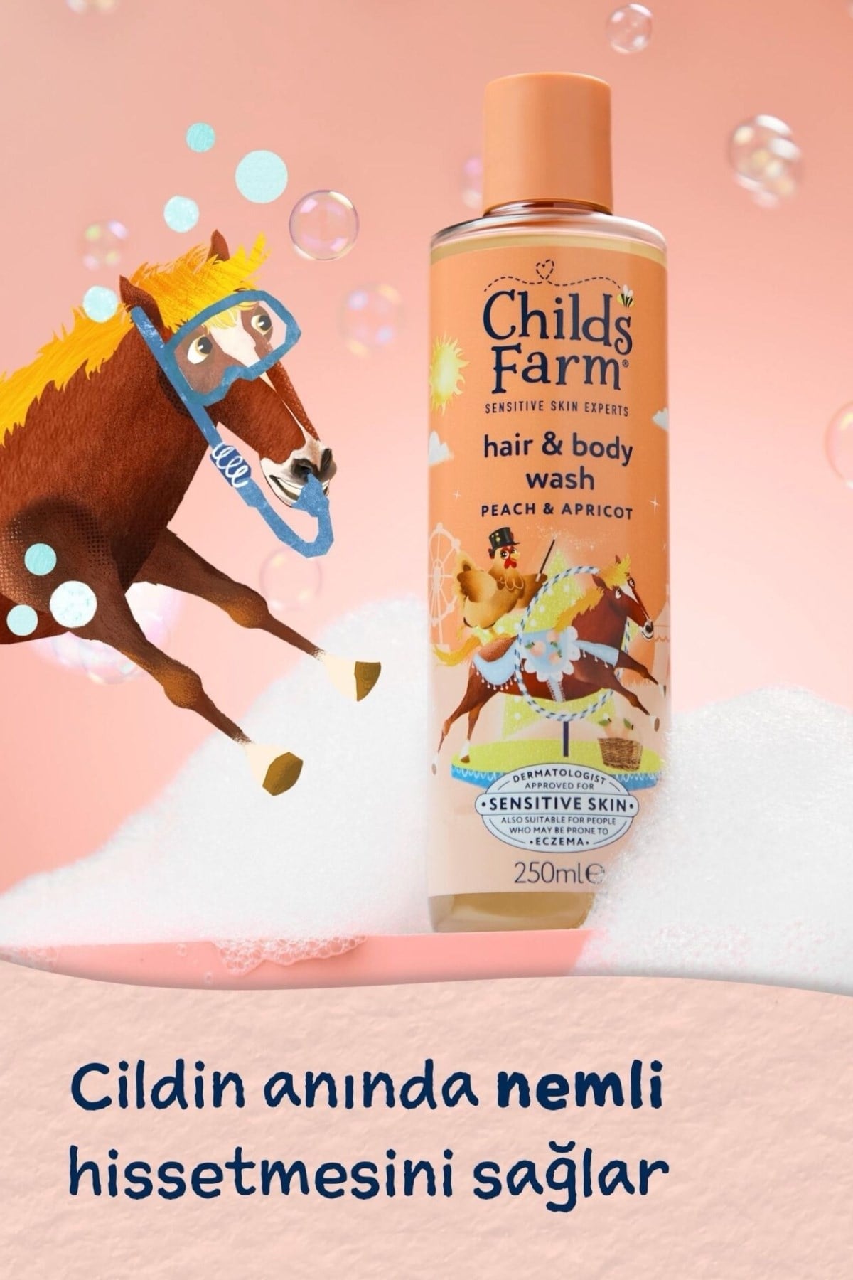 Childs Farm Şeftali ve Kayısı Özlü Çocuk Saç ve Vücut Şampuanı Renksiz