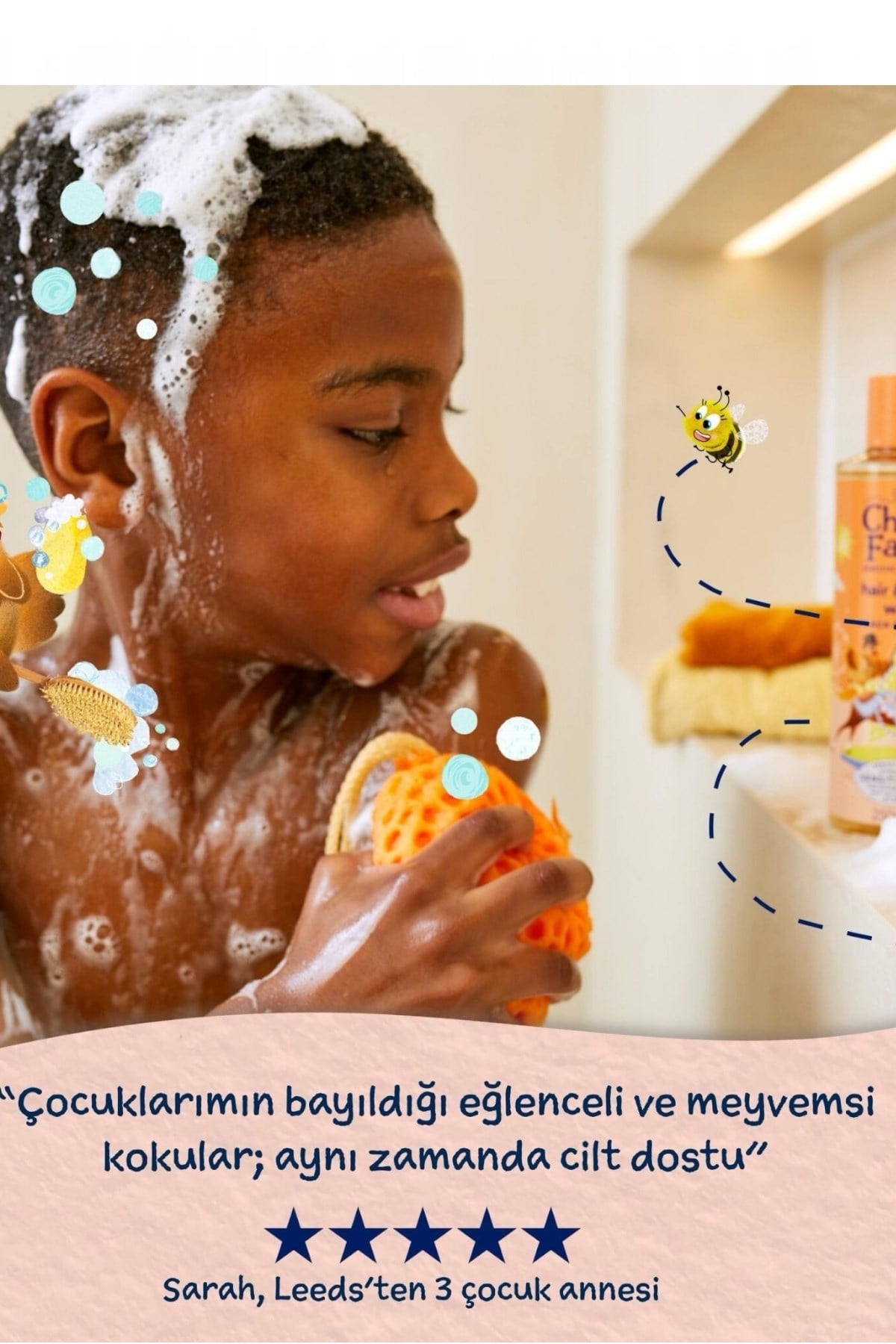 Childs Farm Şeftali ve Kayısı Özlü Çocuk Saç ve Vücut Şampuanı Renksiz
