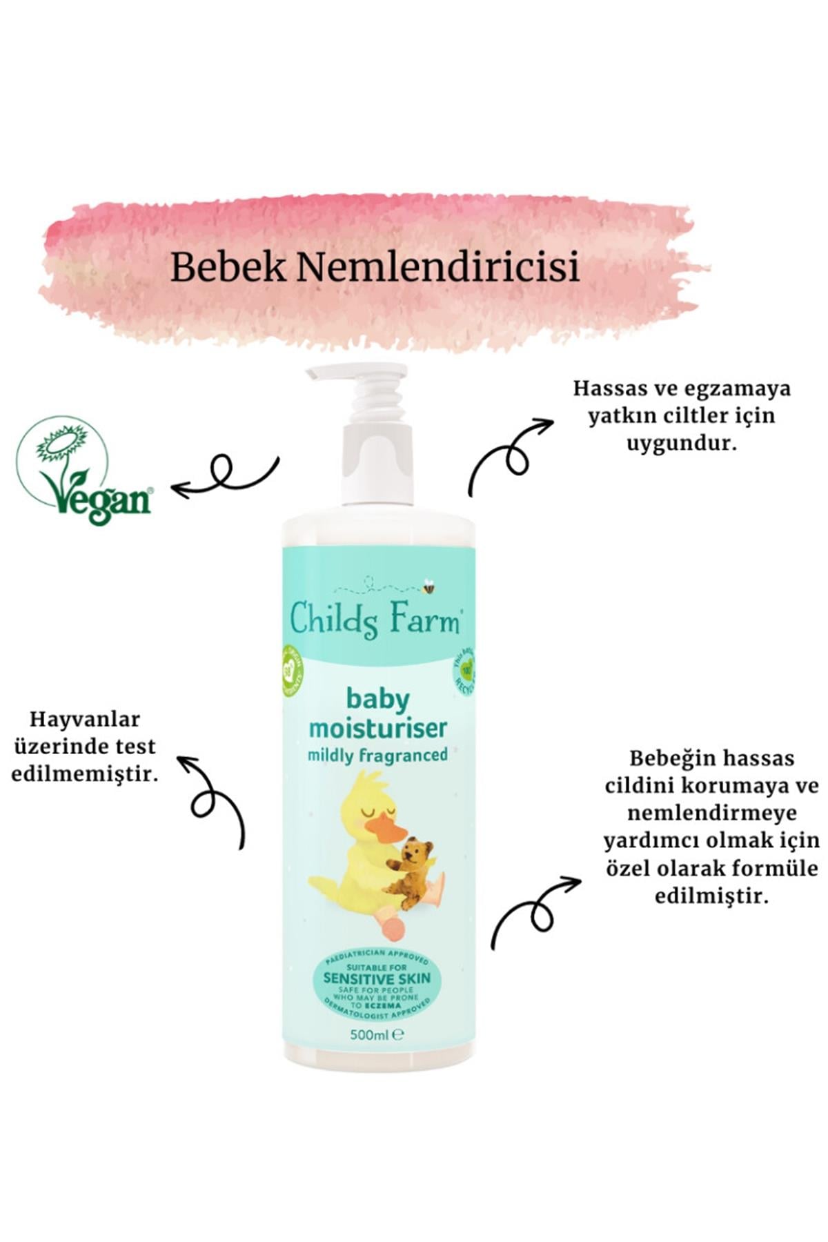 Childsfarm / Hafif kokulu Bebekler için Nemlendirici Renksiz