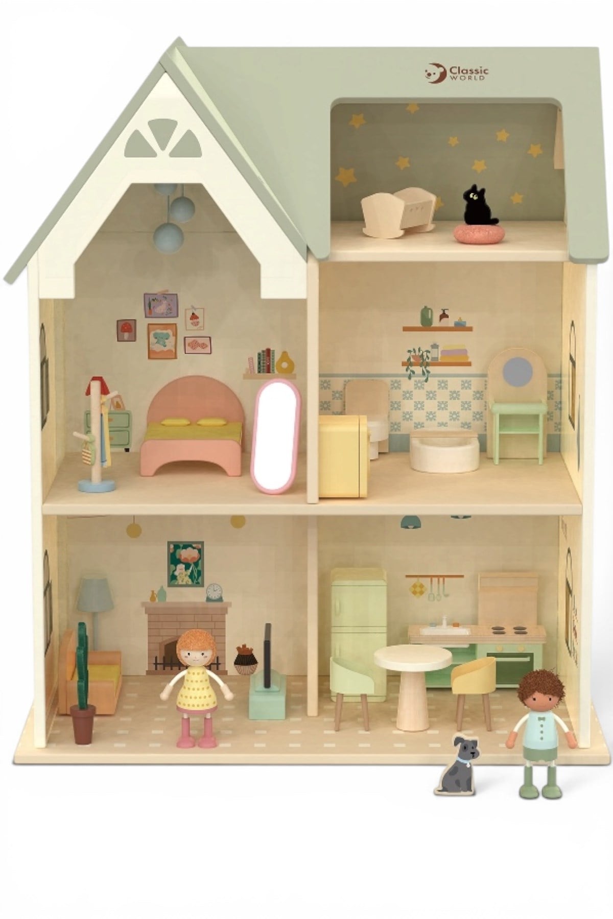 Classic World Ahşap Bebek Evi Cozy Cottage Çok Renkli