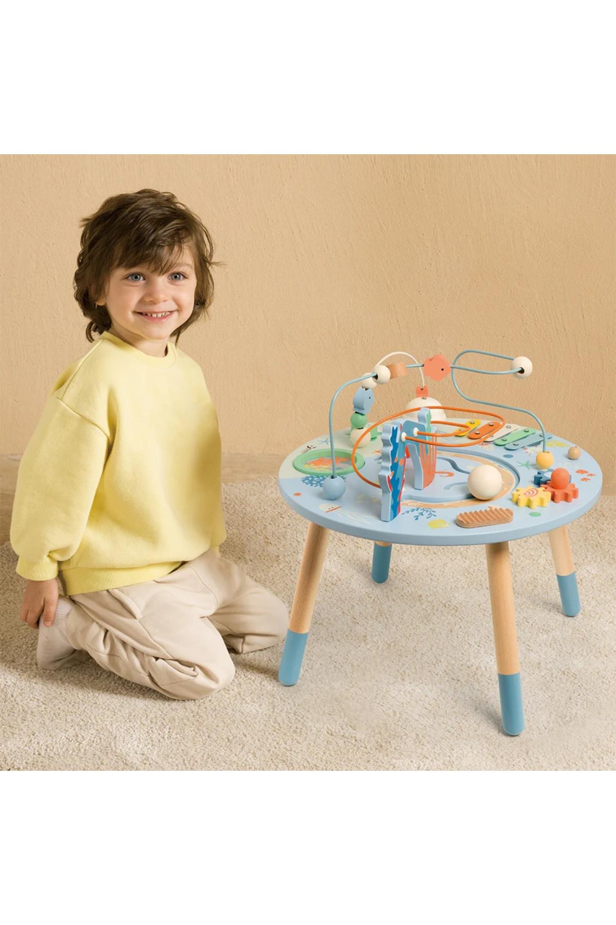 Classic World / Ahşap Çok Fonksiyonlu Aktivite Masası - Okyanus Çok Renkli