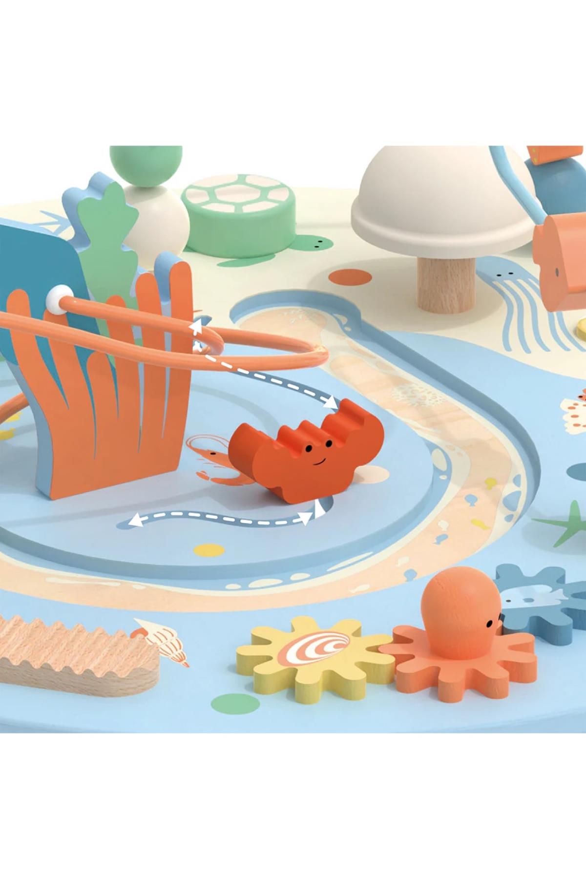 Classic World / Ahşap Çok Fonksiyonlu Aktivite Masası - Okyanus Çok Renkli