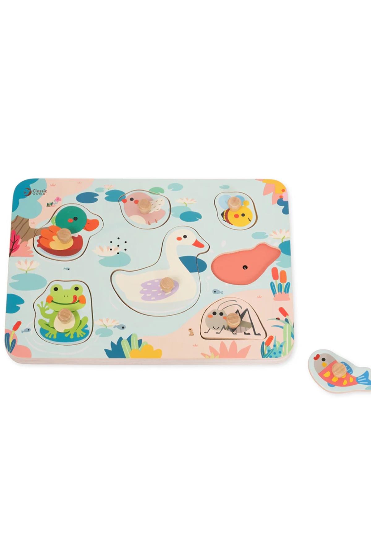 Classic World / Ahşap Sesli Puzzle - Göl Çok Renkli