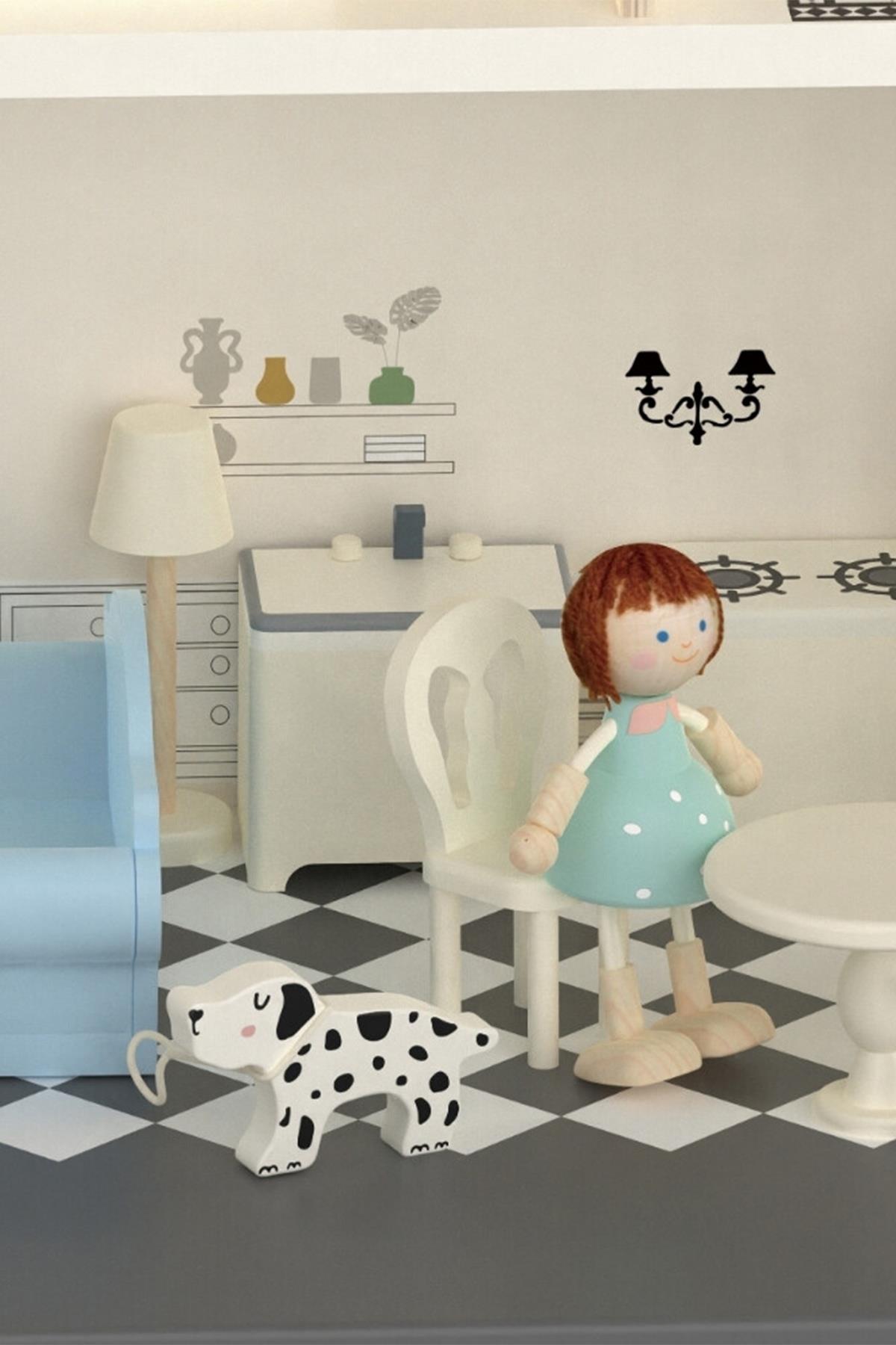 Classic World Ahşap Vintage Bebek Evi Çok Renkli