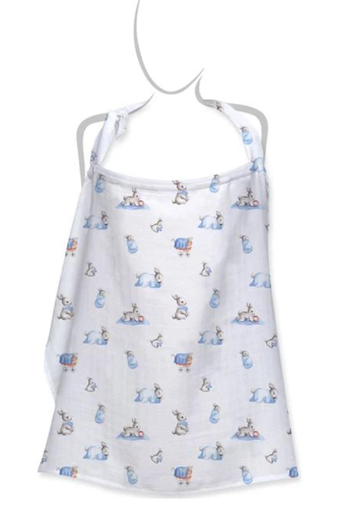 Deux Lapins / Bébé Lapin Müslin Bebek Emzirme Önlüğü std