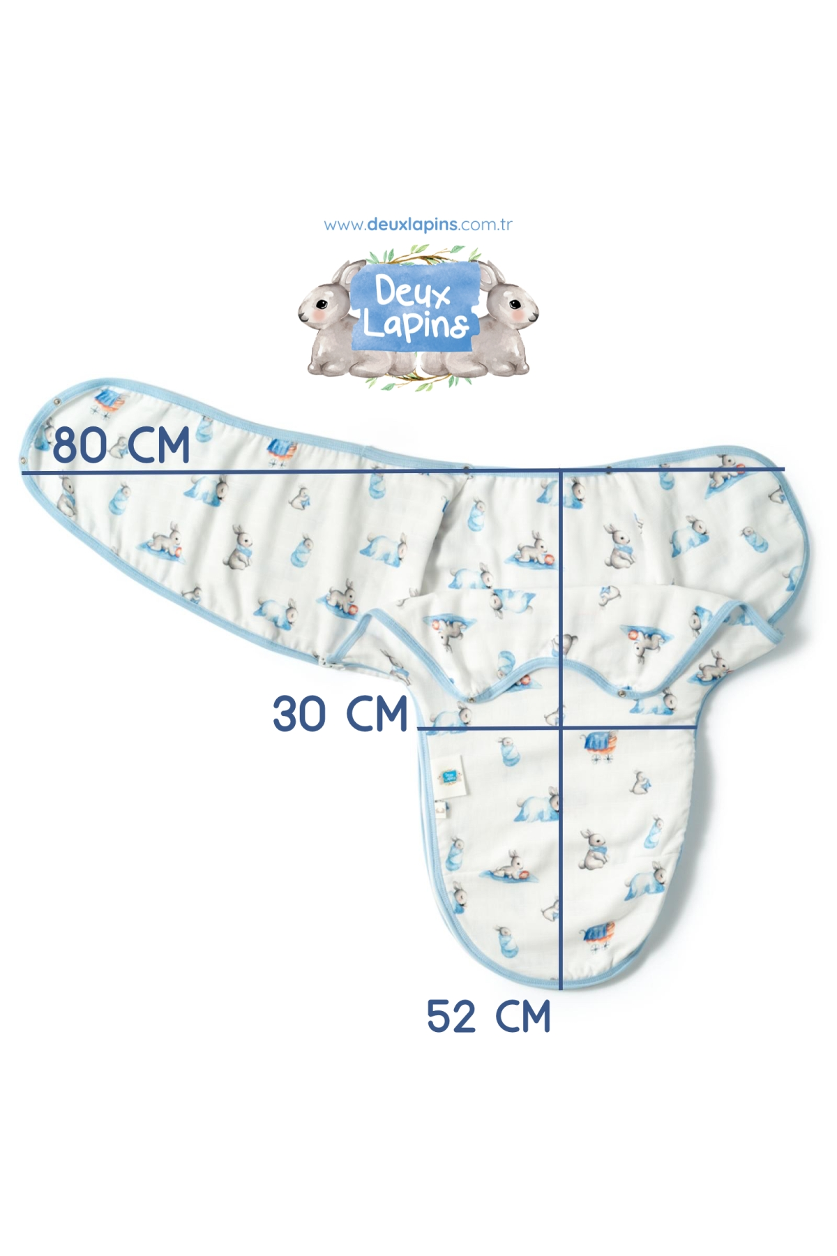 Deux Lapins /  Bébé Lapin Müslin Bebek Hazır Kundak std