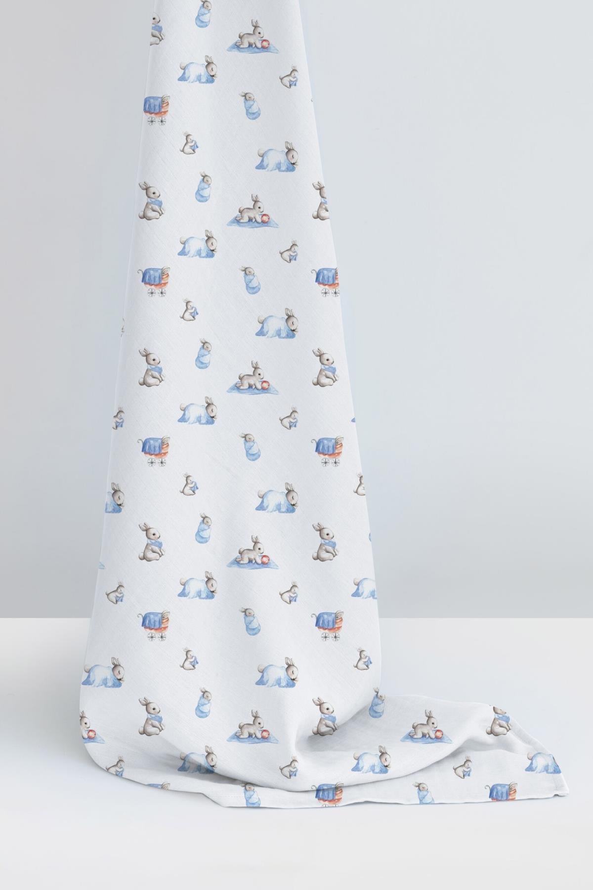 Deux Lapins / Bébé Lapin Müslin Bebek Örtü 120x120 cm std