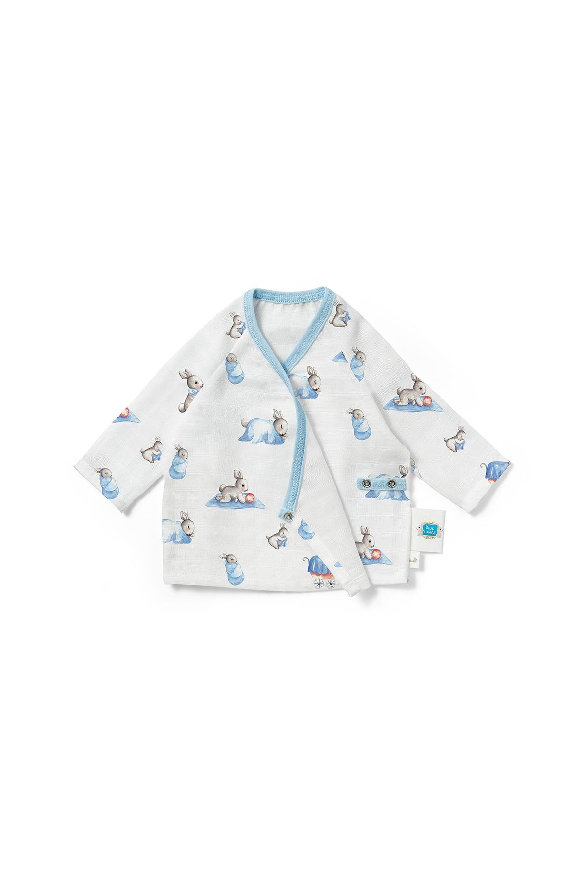Deux Lapins /  Bébé Lapin Müslin Kimono Hırka std