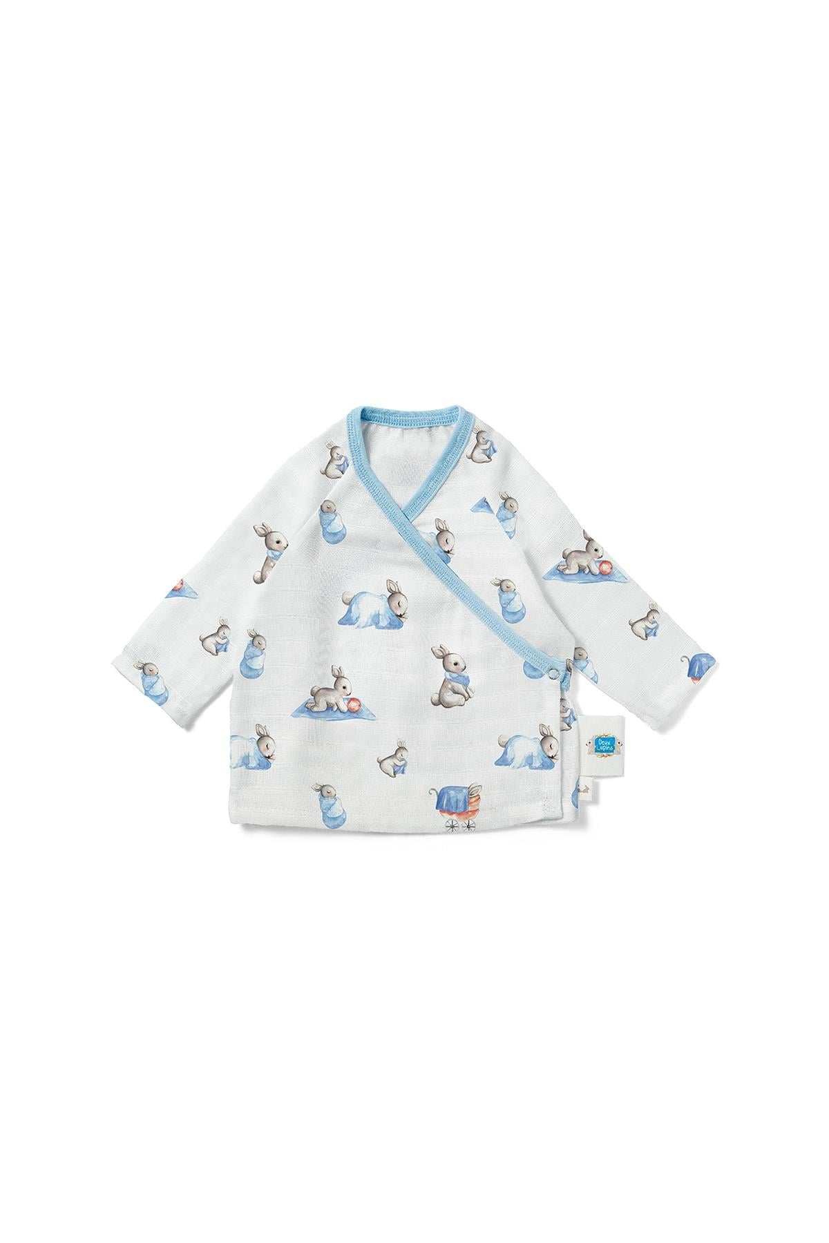 Deux Lapins /  Bébé Lapin Müslin Kimono Hırka std