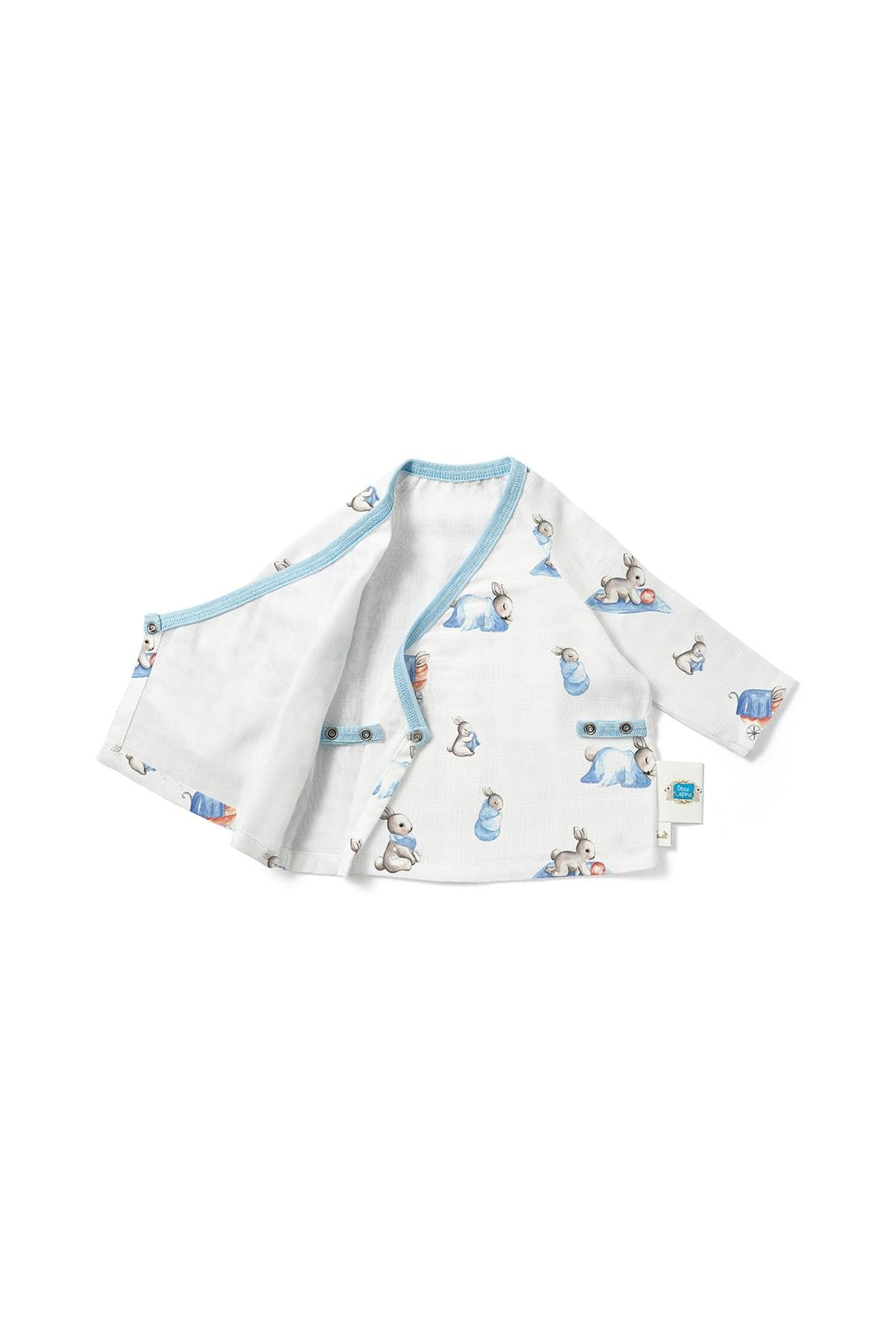 Deux Lapins /  Bébé Lapin Müslin Kimono Hırka std