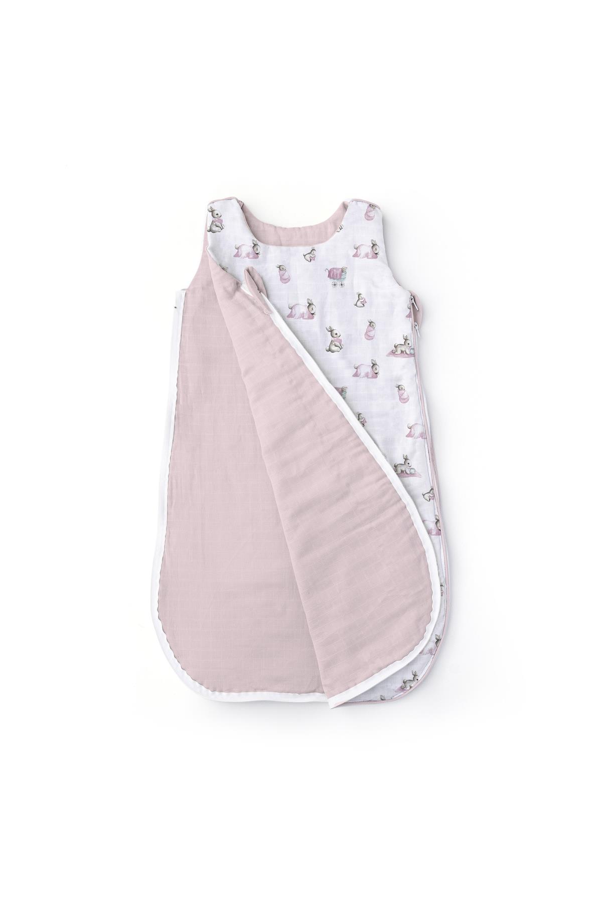 Deux Lapins / Bébé Lapin Rose Kışlık Müslin Bebek Uyku Tulumu 1.85 TOG std