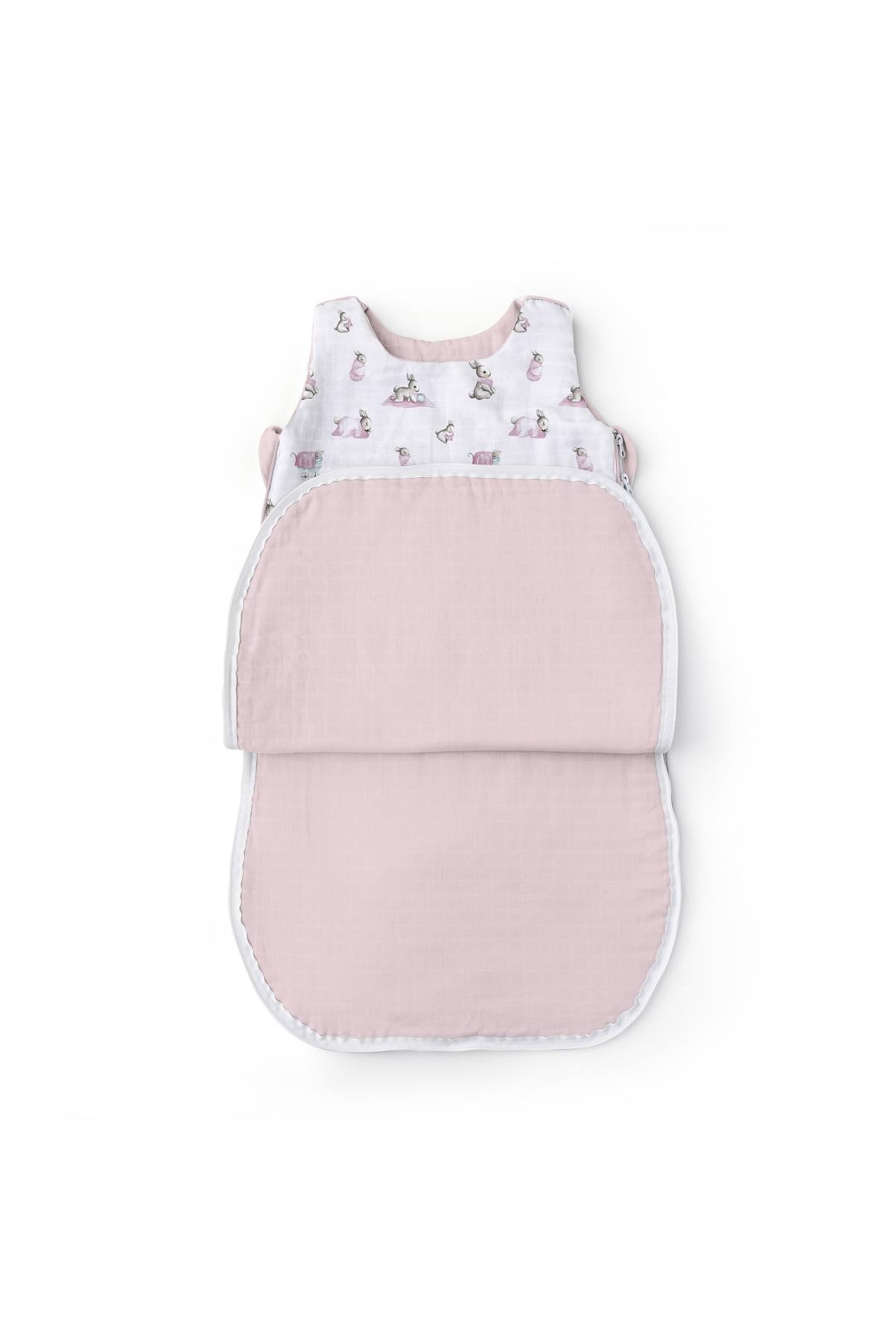 Deux Lapins / Bébé Lapin Rose Kışlık Müslin Bebek Uyku Tulumu 1.85 TOG std