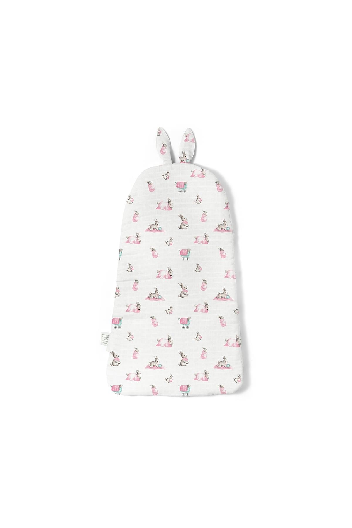 Deux Lapins / Bébé Lapin Rose Müslin Kundak Battaniye std