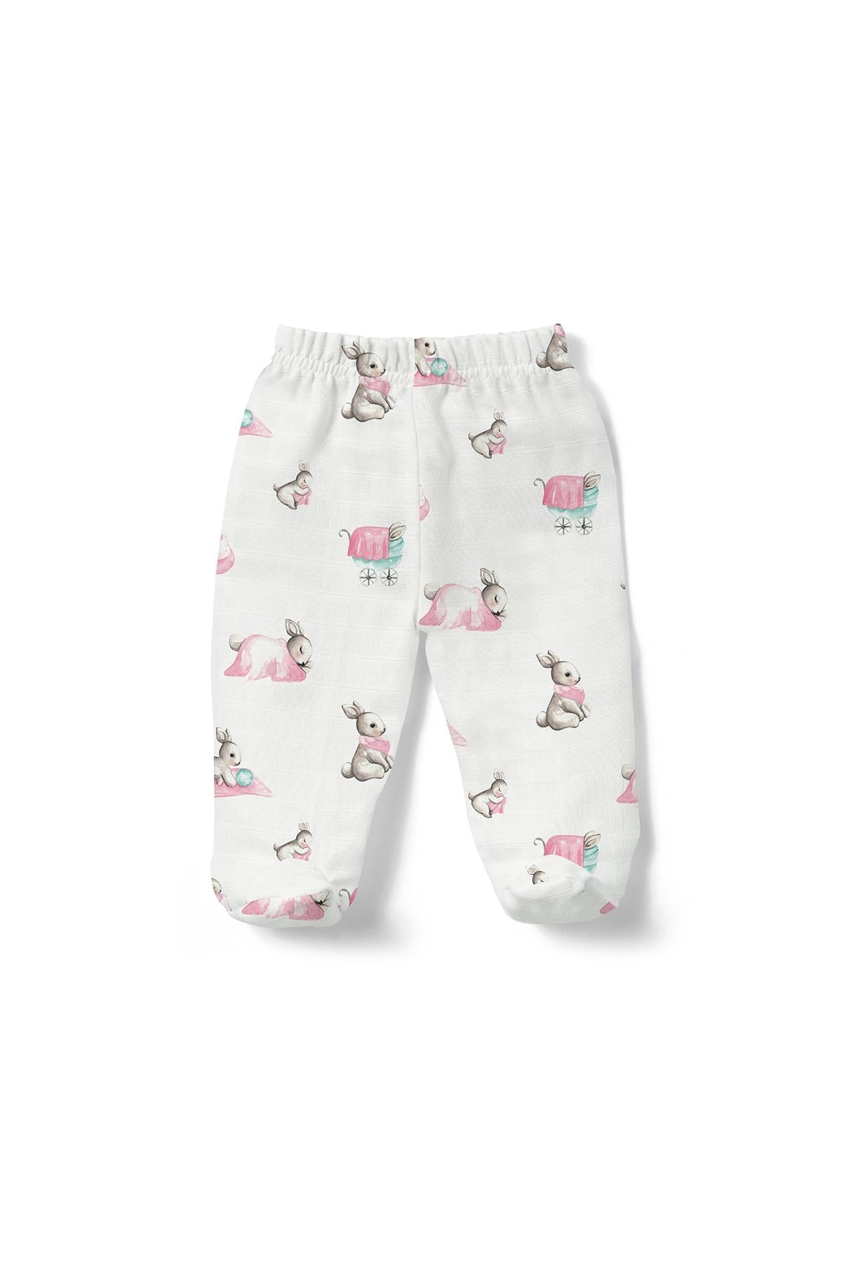 Deux Lapins /  Bébé Lapin Rose Müslin Patikli Alt std