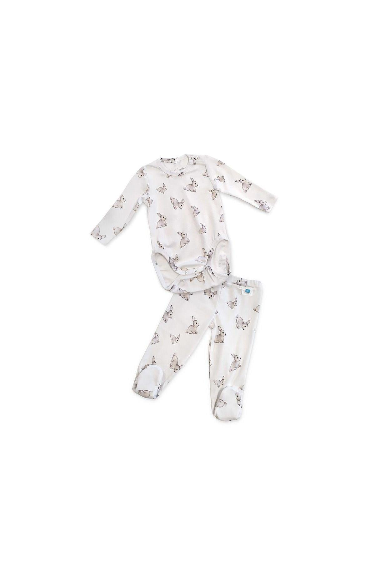 Deux Lapins / Bebek Body & patiksiz alt std